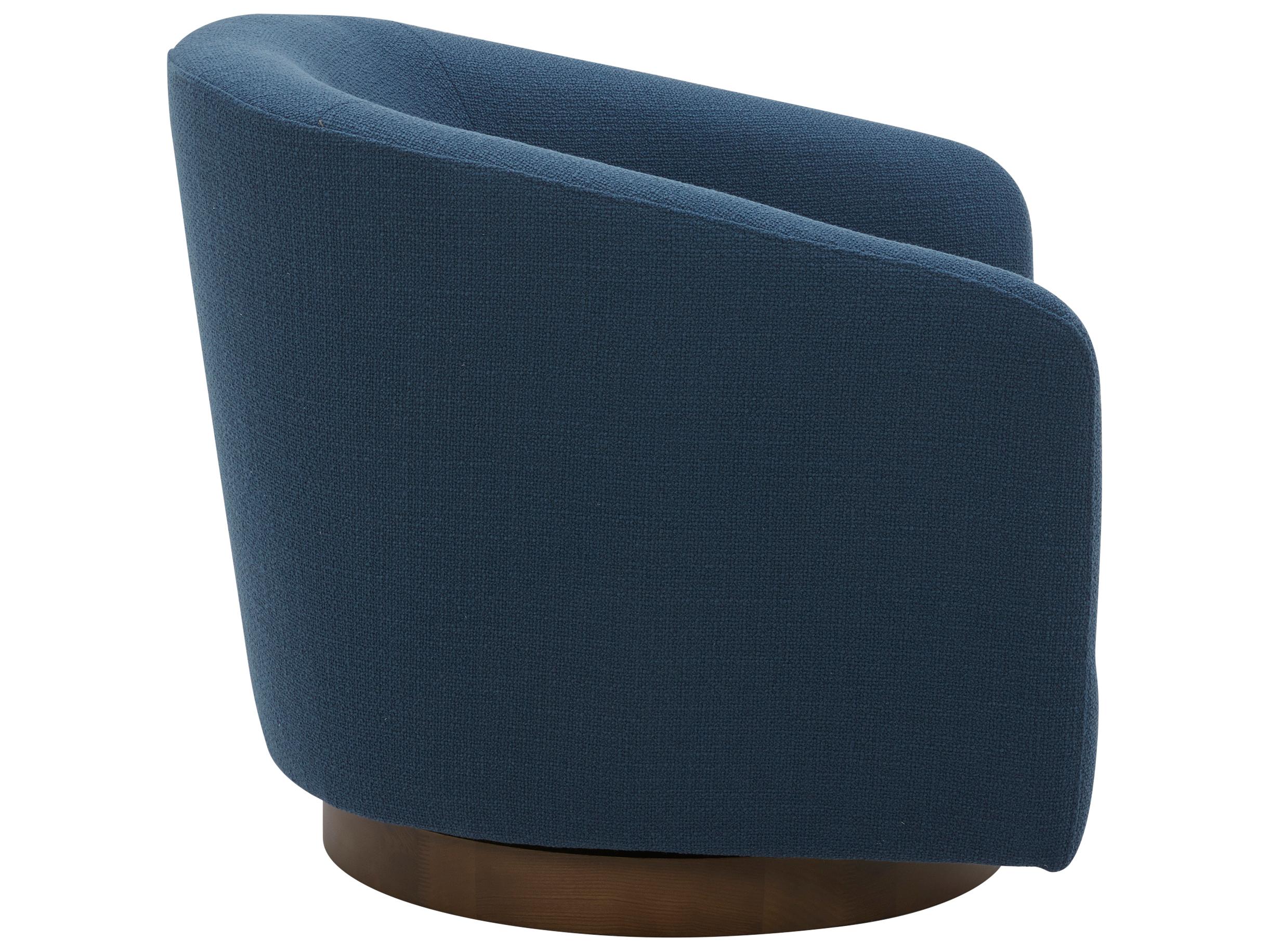Moe's Home Swivel Blue Fabric Accent Chair