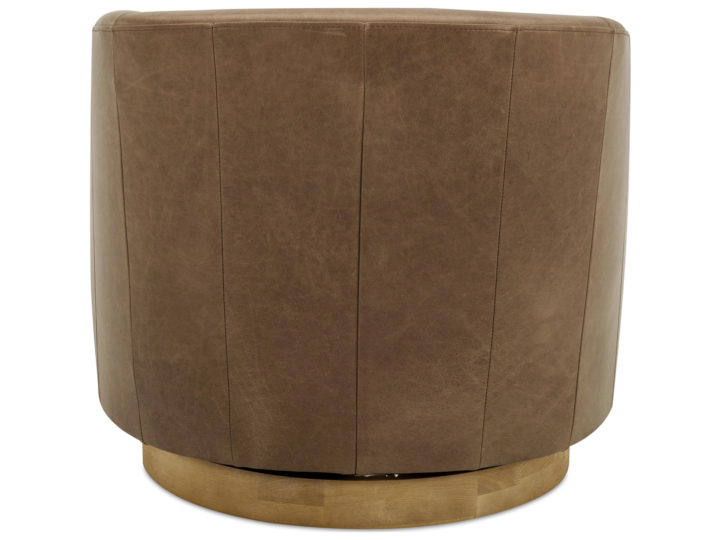 Moe's Home Oscy Swivel Brown Leather Accent Chair