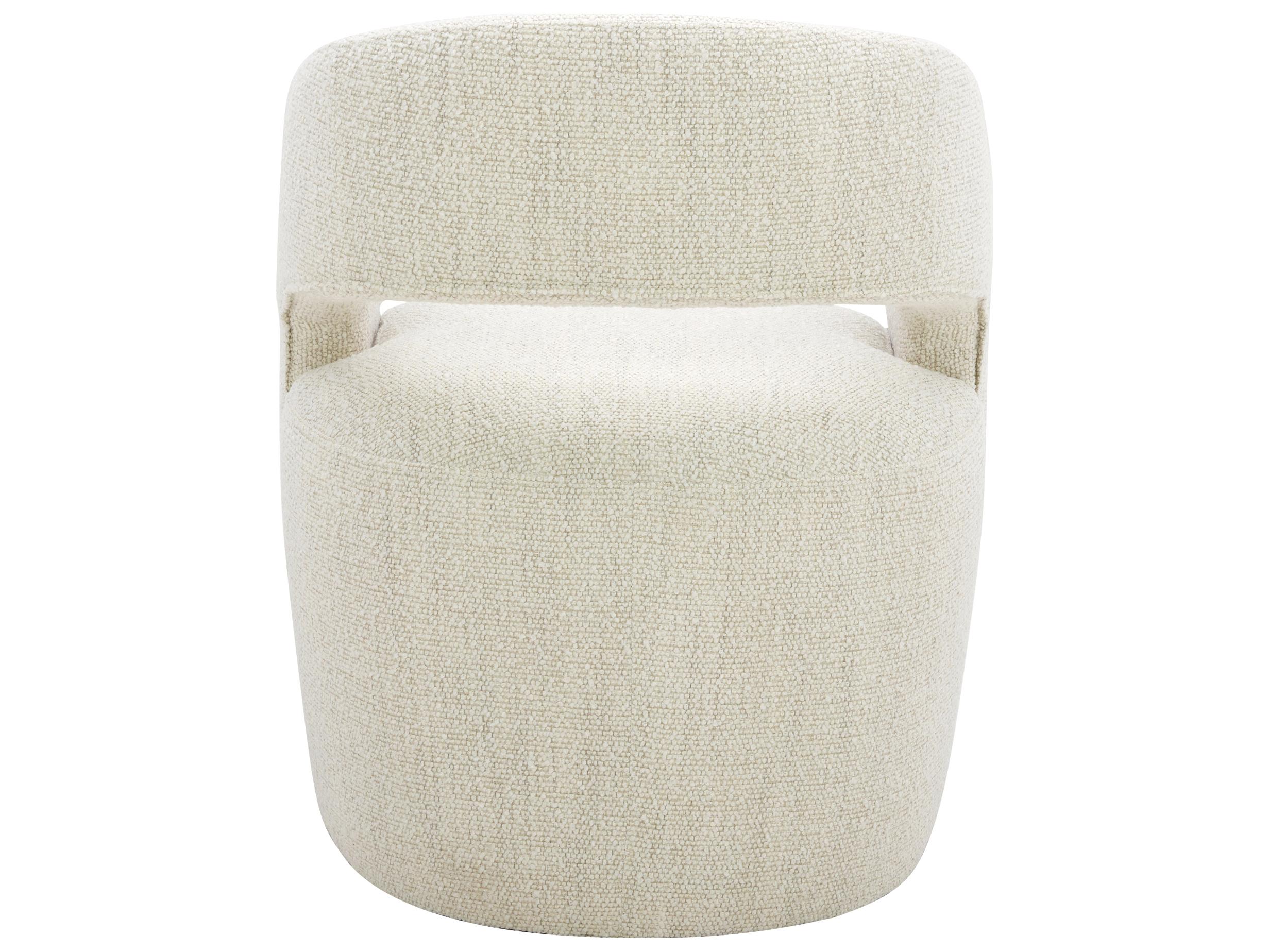 Moe's Home Barrow White Upholstered Arm Dining Chair