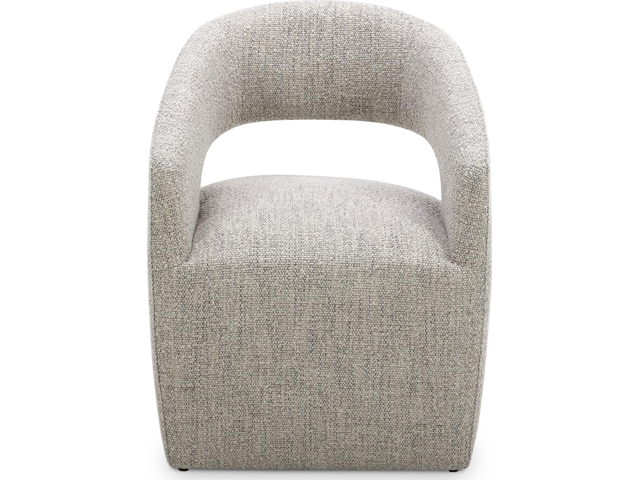 Moe's Home Barrow Gray Upholstered Arm Dining Chair
