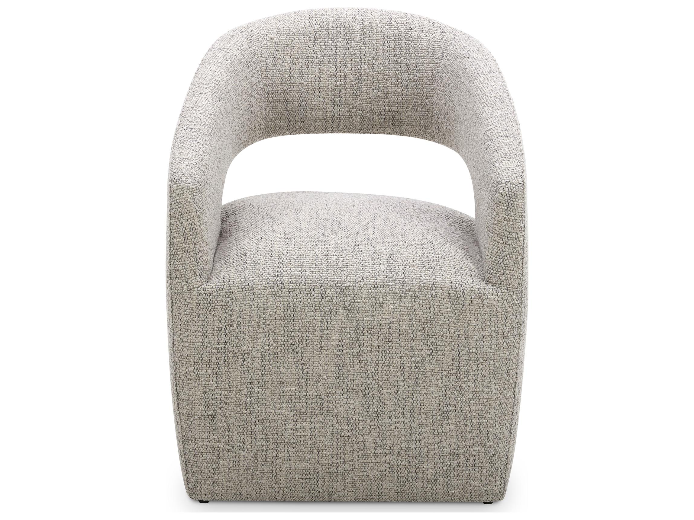 Moe's Home Barrow Gray Upholstered Arm Dining Chair