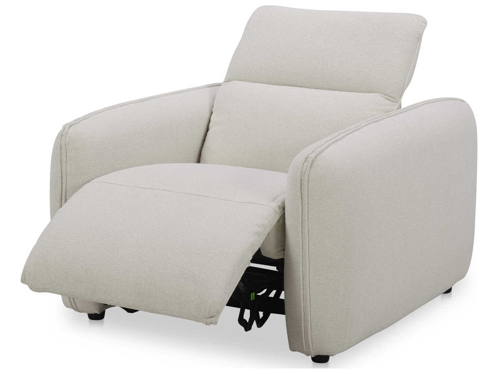 Moe's Home Eli White Upholstered Recliner