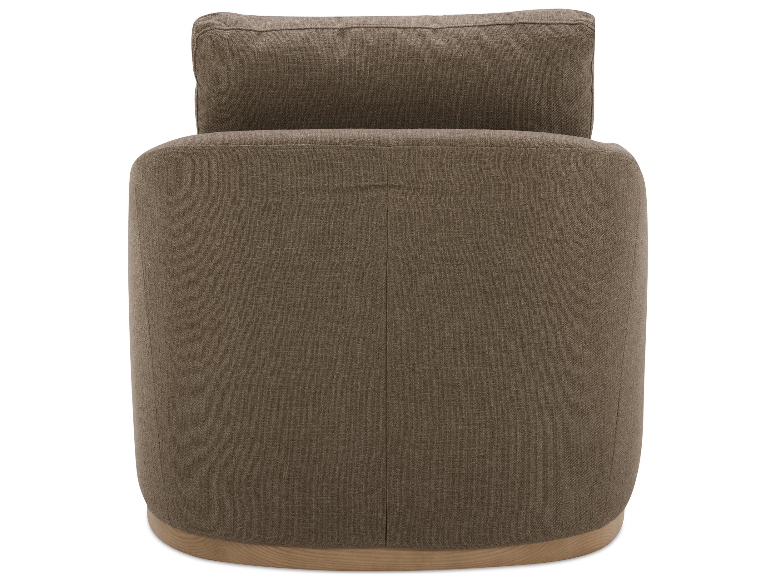 Moe's Home Linden Swivel Brown Fabric Accent Chair