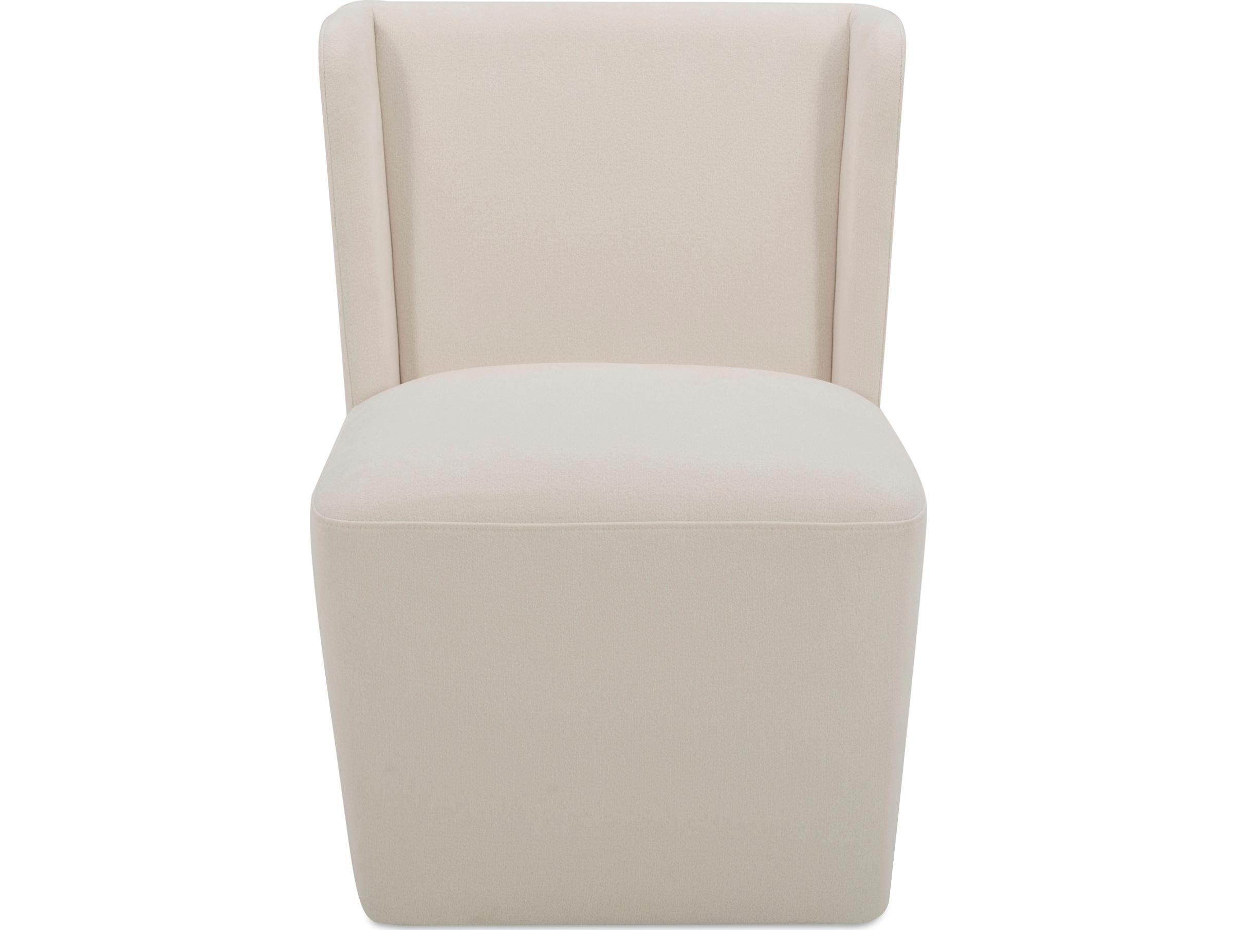 Moe's Home Cormac Rolling White Upholstered Side Dining Chair