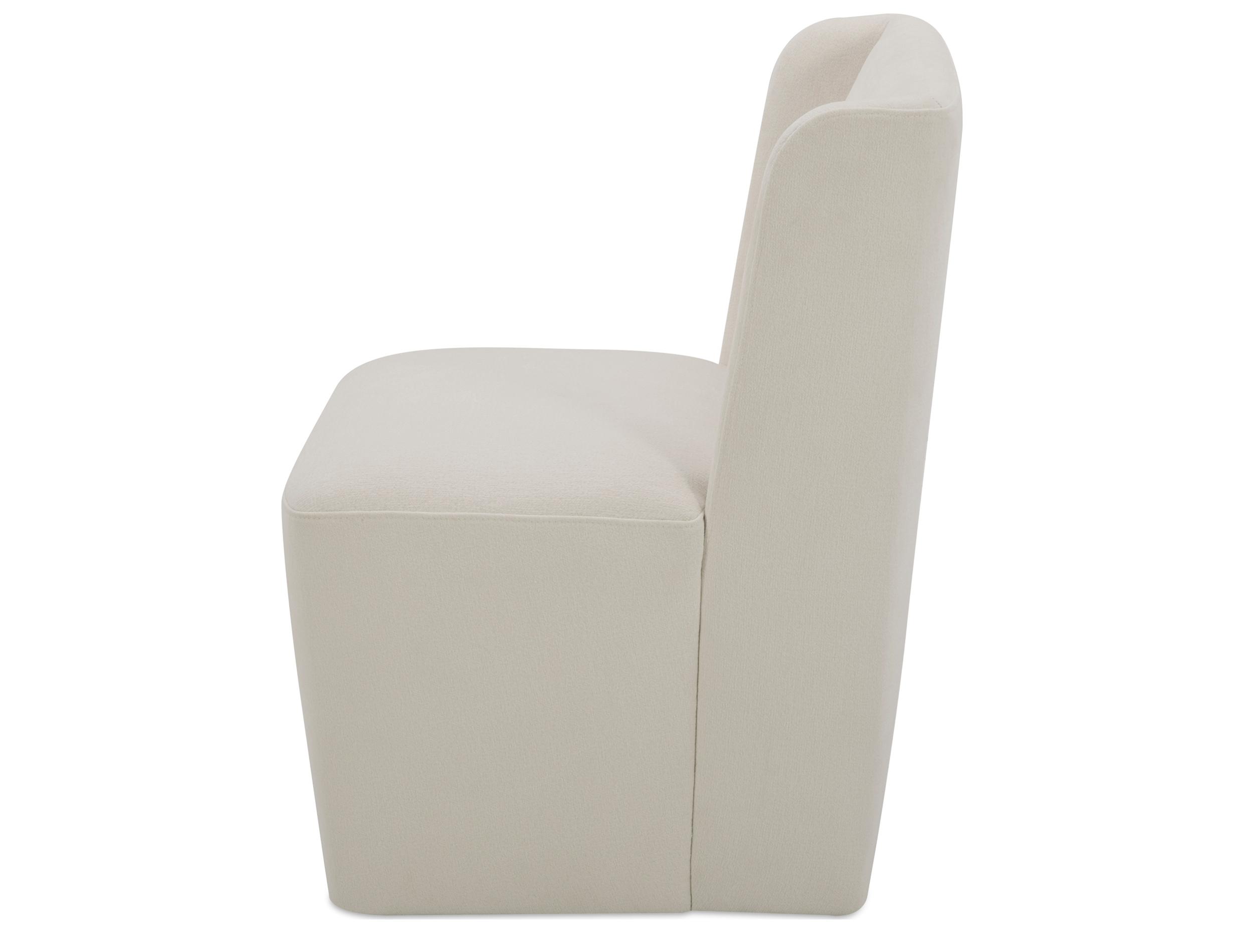 Moe's Home Cormac Rolling White Upholstered Side Dining Chair