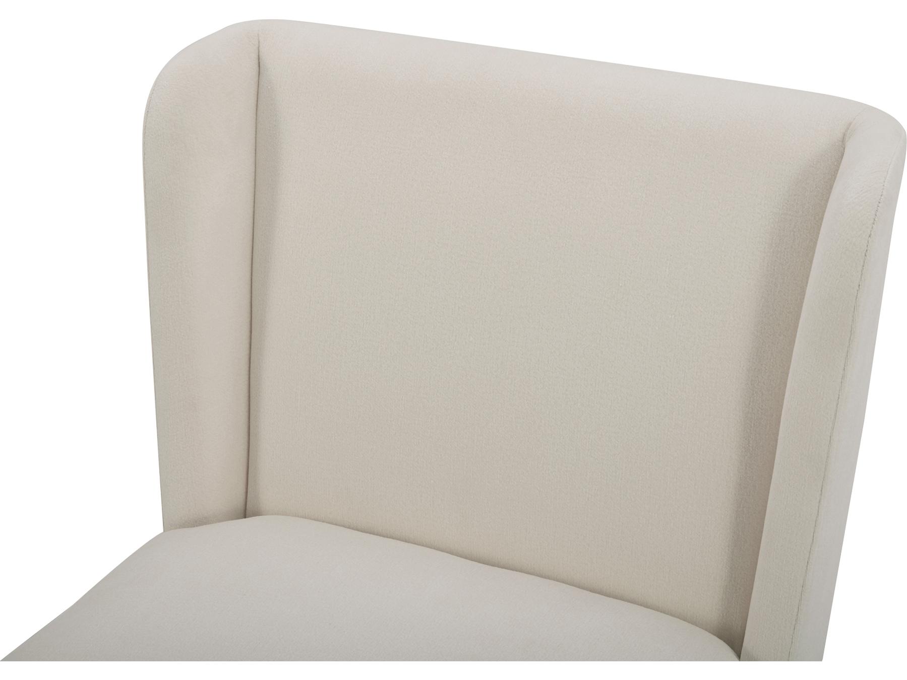 Moe's Home Cormac Rolling White Upholstered Side Dining Chair