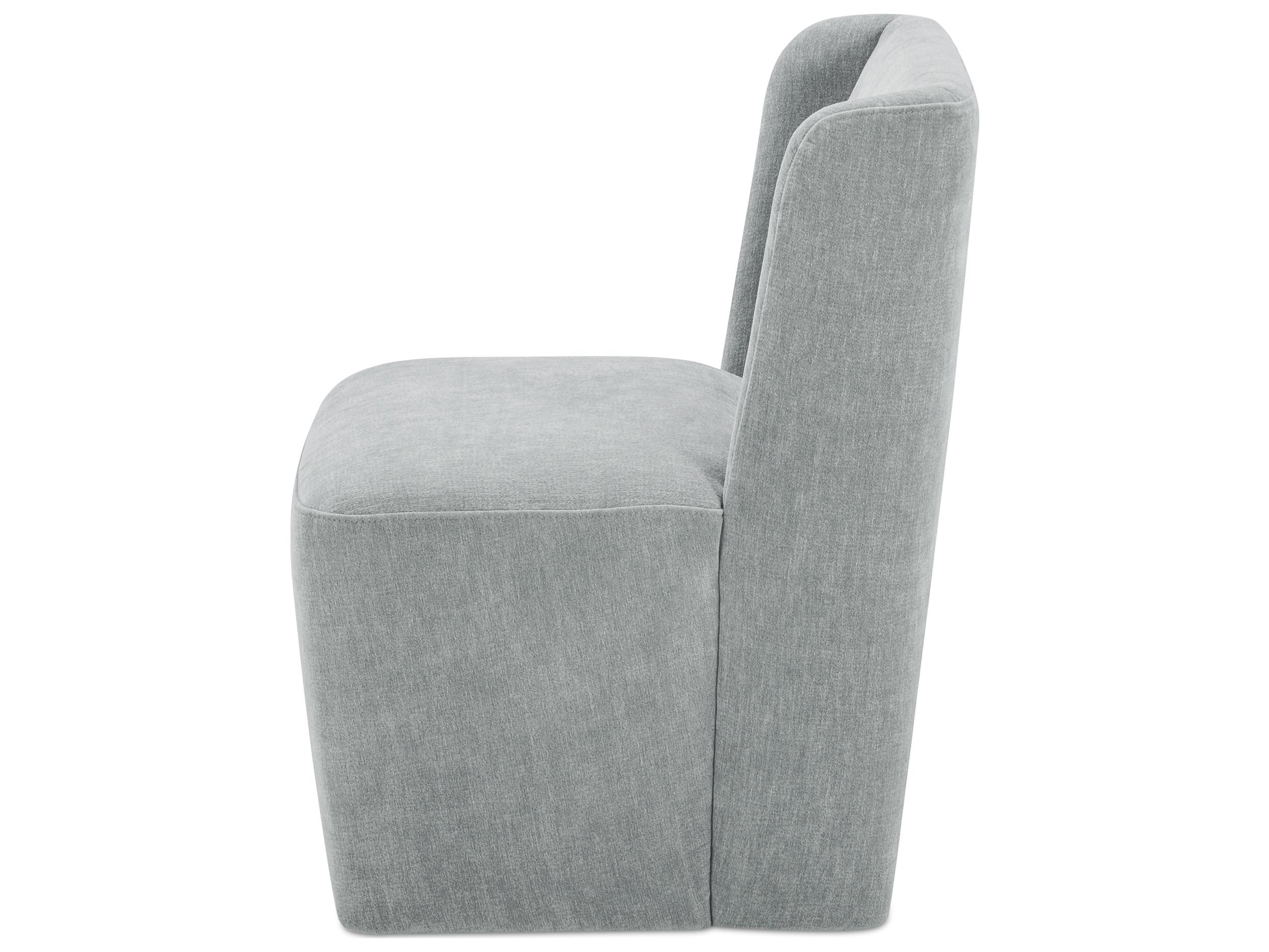 Moe's Home Cormac Rolling Blue Upholstered Side Dining Chair