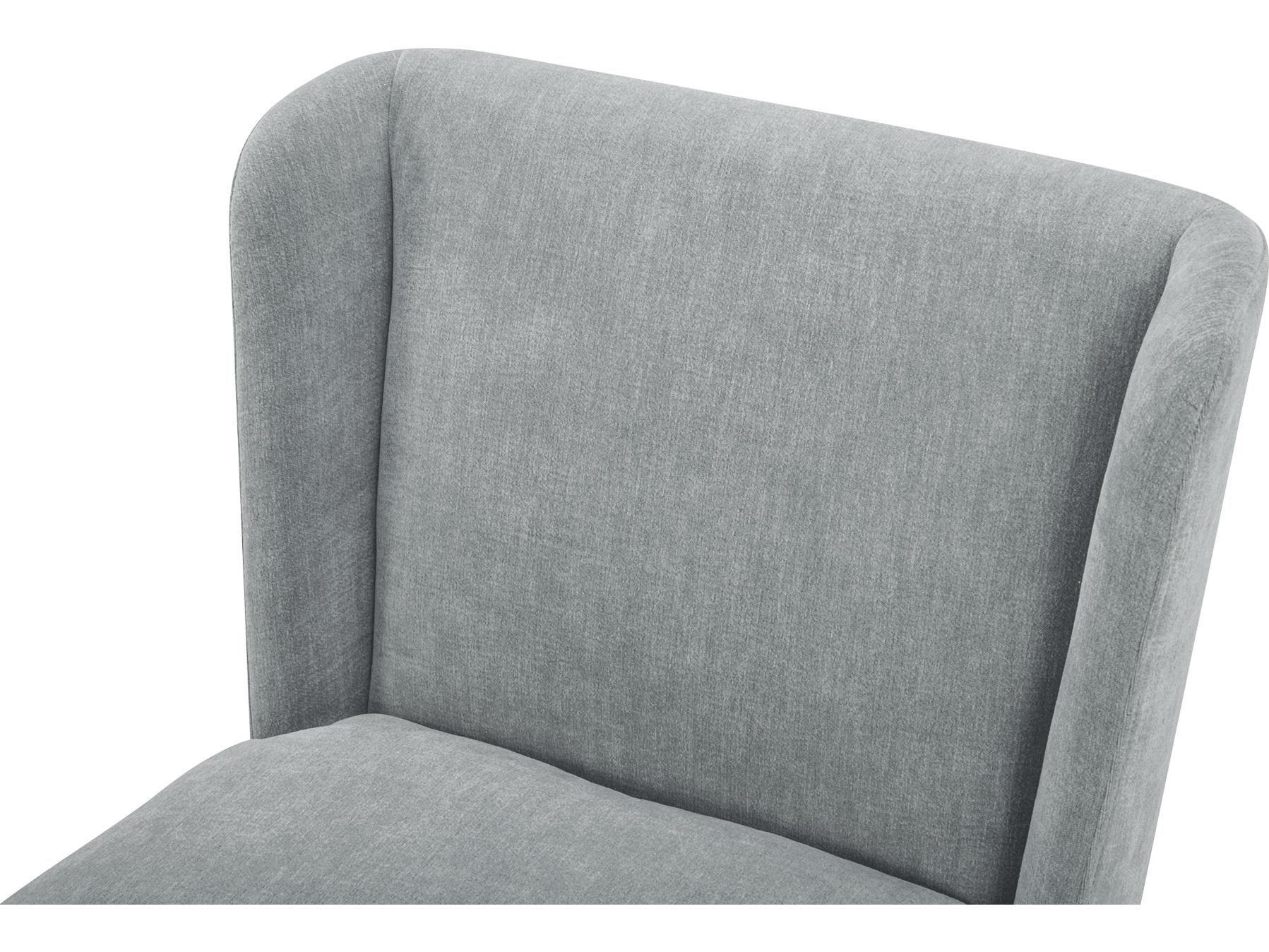 Moe's Home Cormac Rolling Blue Upholstered Side Dining Chair