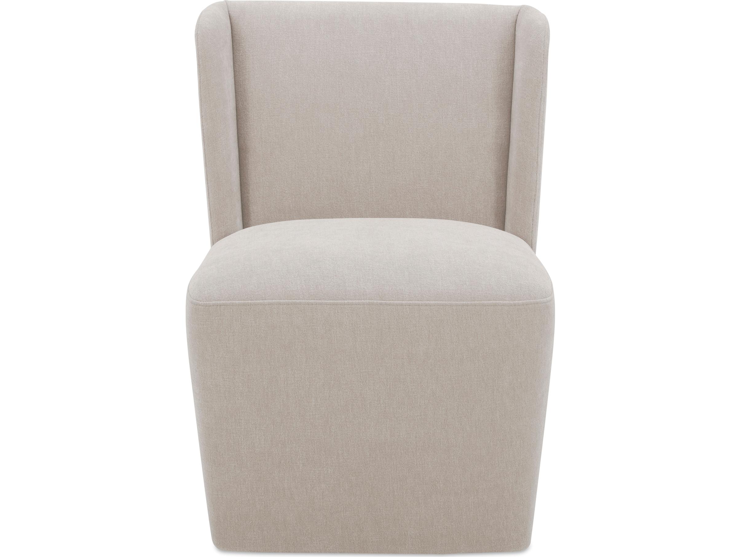 Moe's Home Cormac Rolling White Upholstered Side Dining Chair