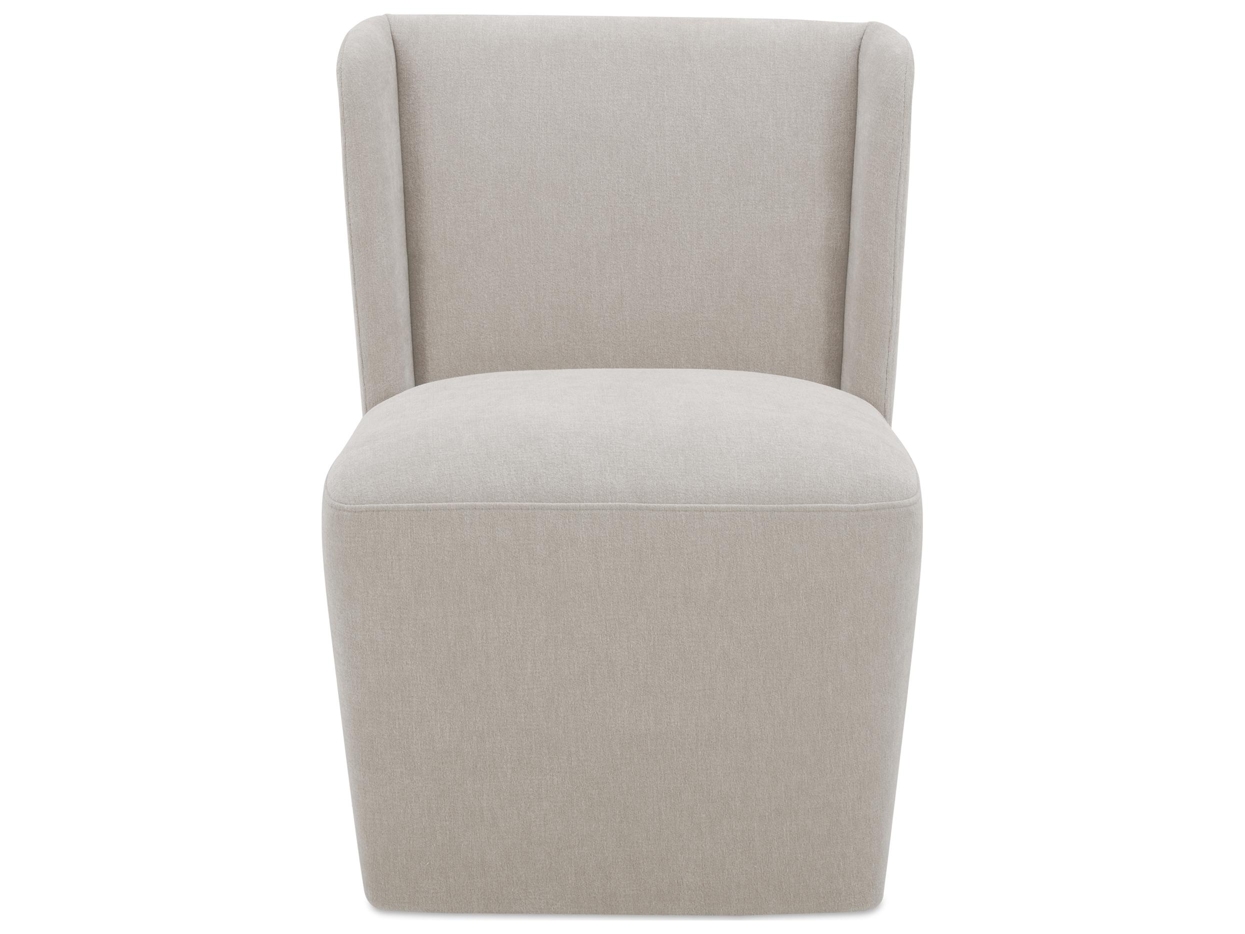 Moe's Home Cormac Rolling White Upholstered Side Dining Chair
