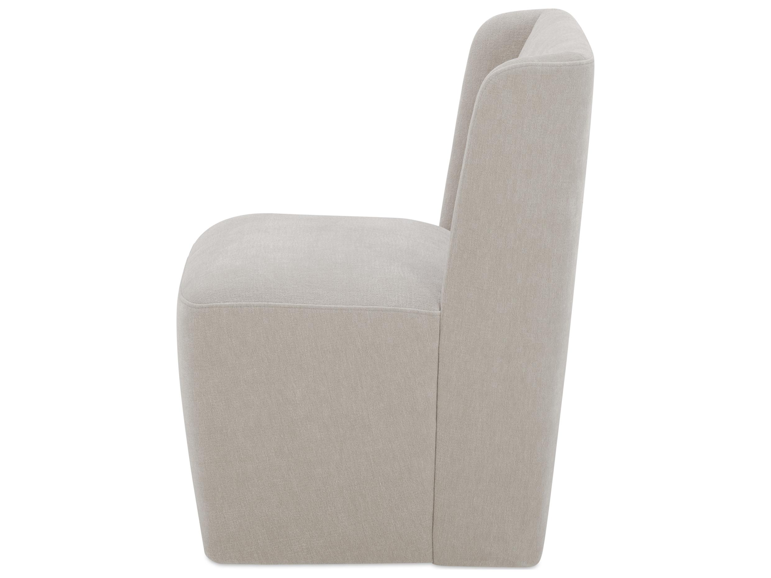 Moe's Home Cormac Rolling White Upholstered Side Dining Chair