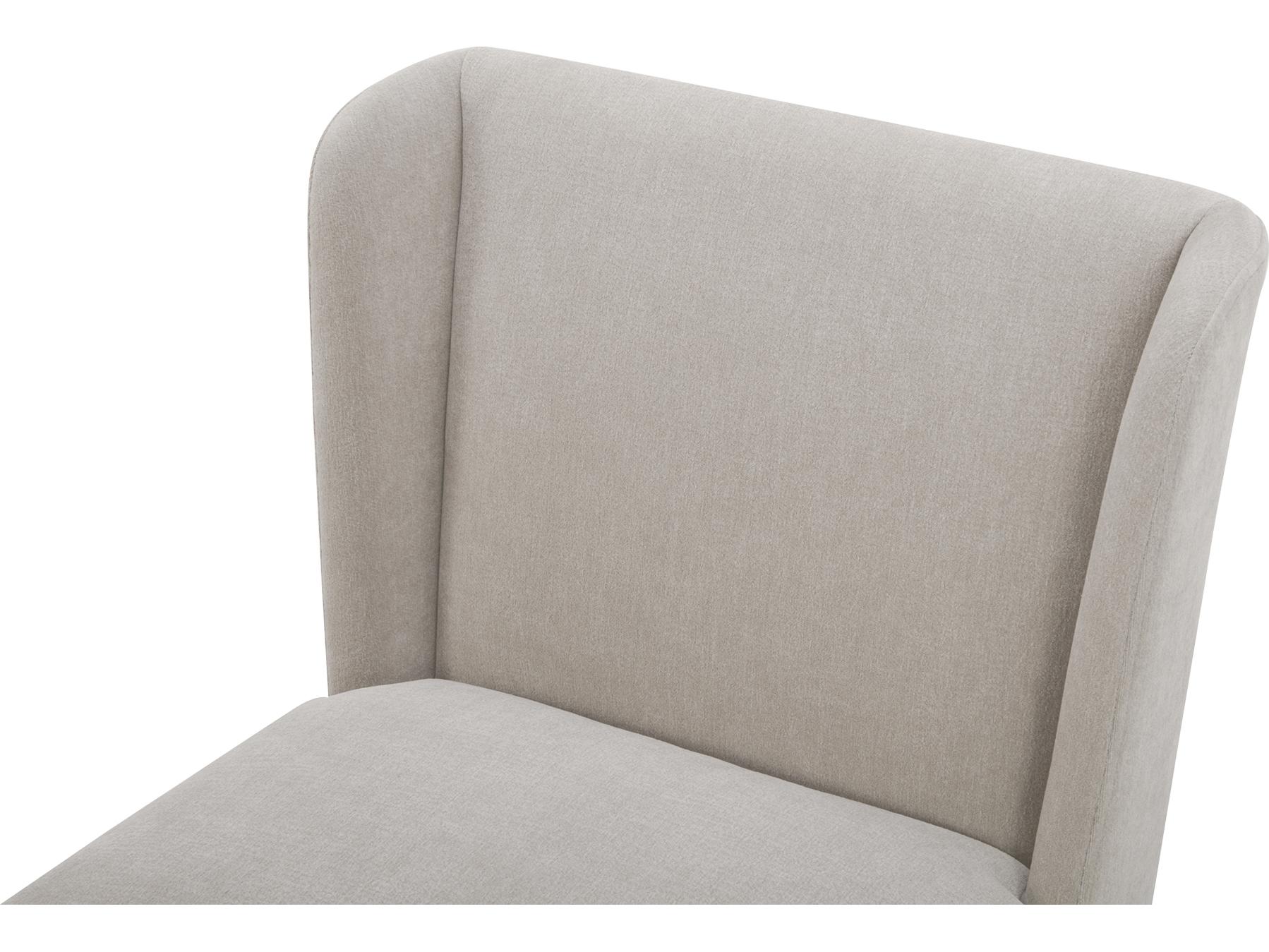 Moe's Home Cormac Rolling White Upholstered Side Dining Chair