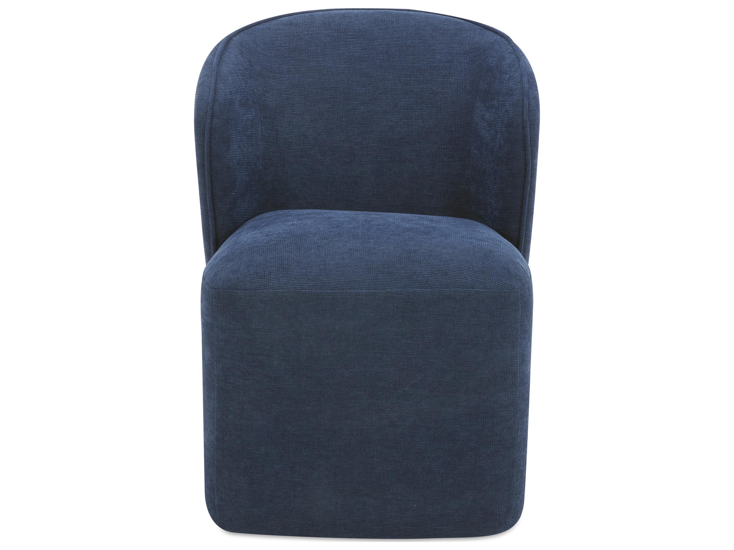 Moe's Home Larson Rolling Blue Upholstered Side Dining Chair