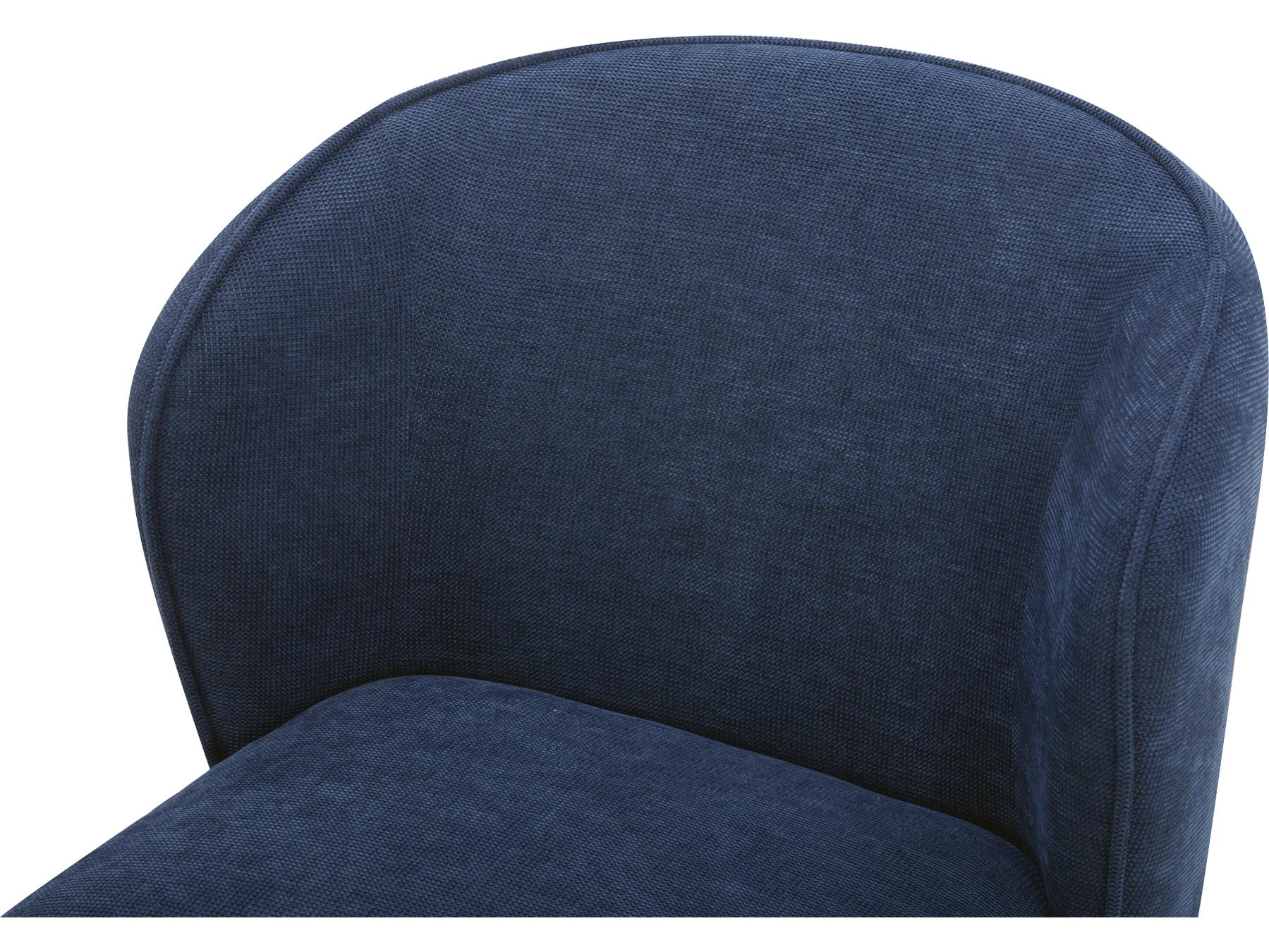 Moe's Home Larson Rolling Blue Upholstered Side Dining Chair