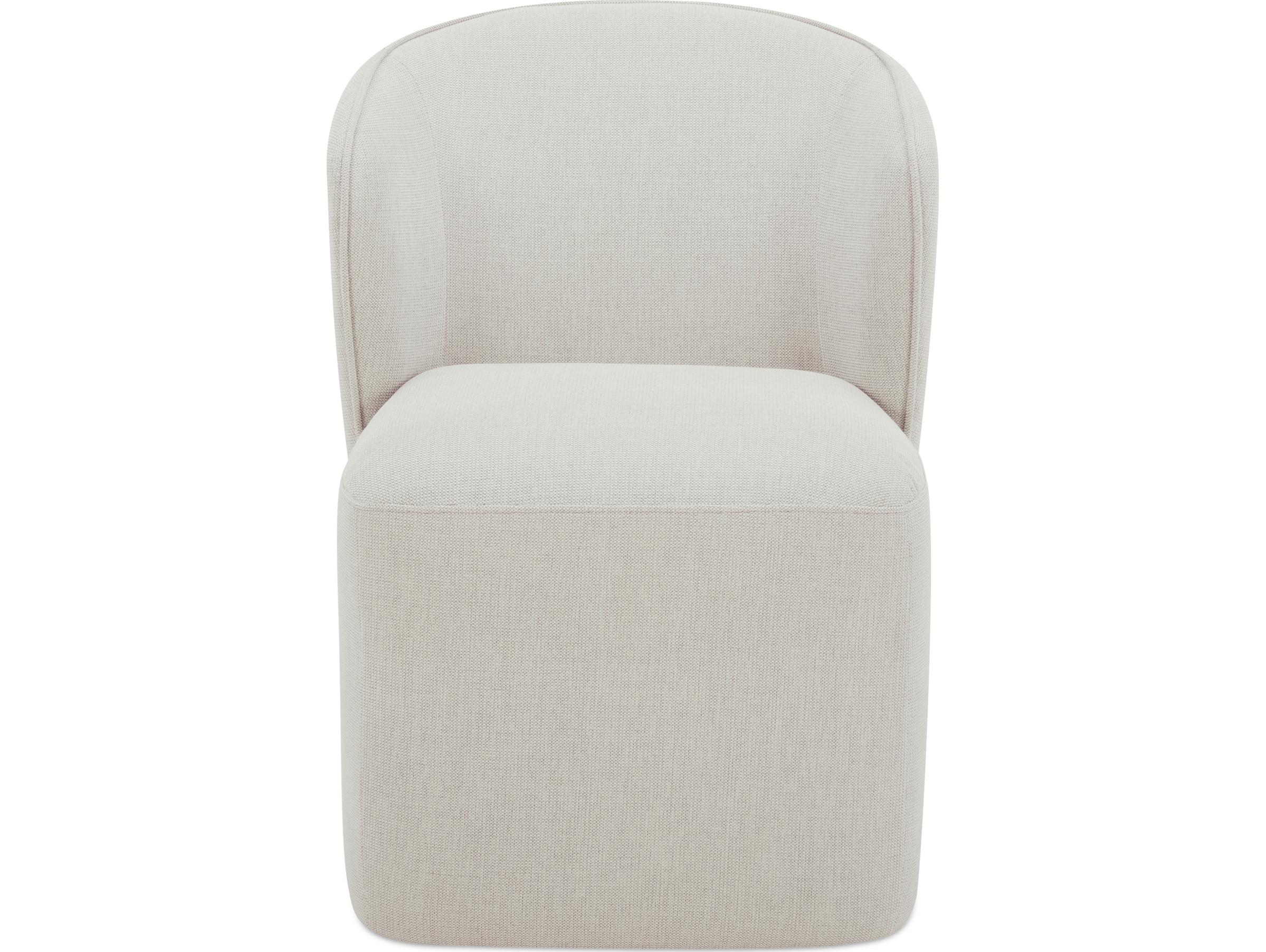 Moe's Home Larson Rolling White Upholstered Side Dining Chair