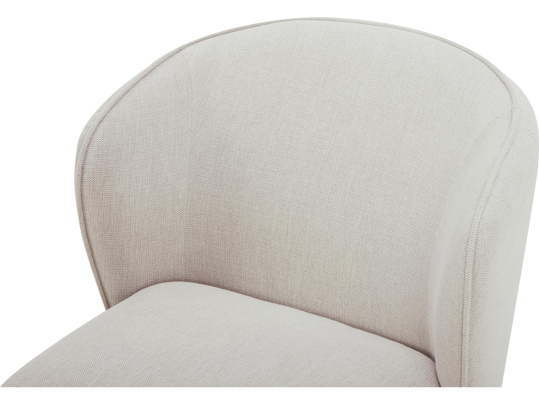 Moe's Home Larson Rolling White Upholstered Side Dining Chair