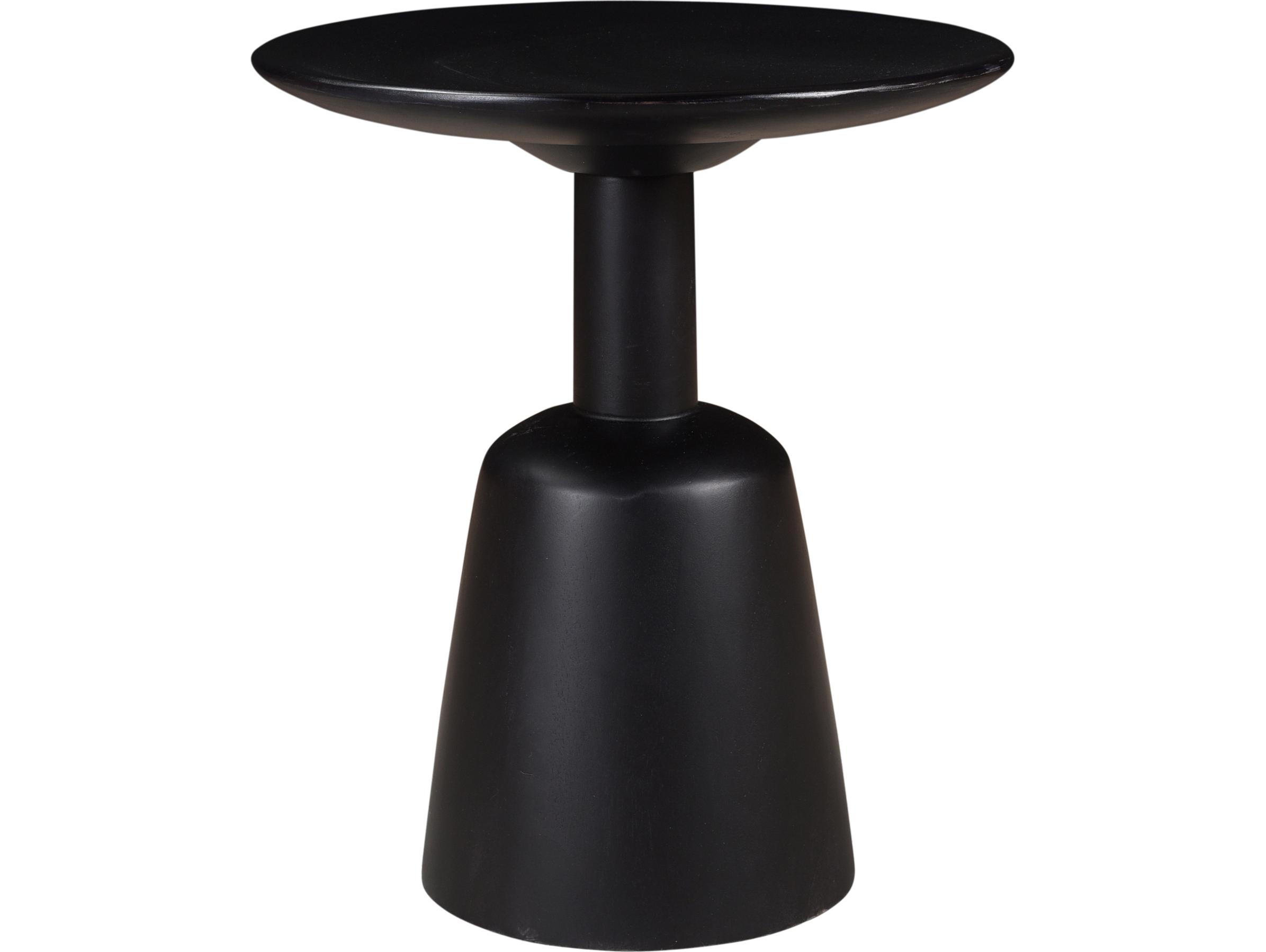 Moe's Home Nels Round Wood Charcoal Black End Table