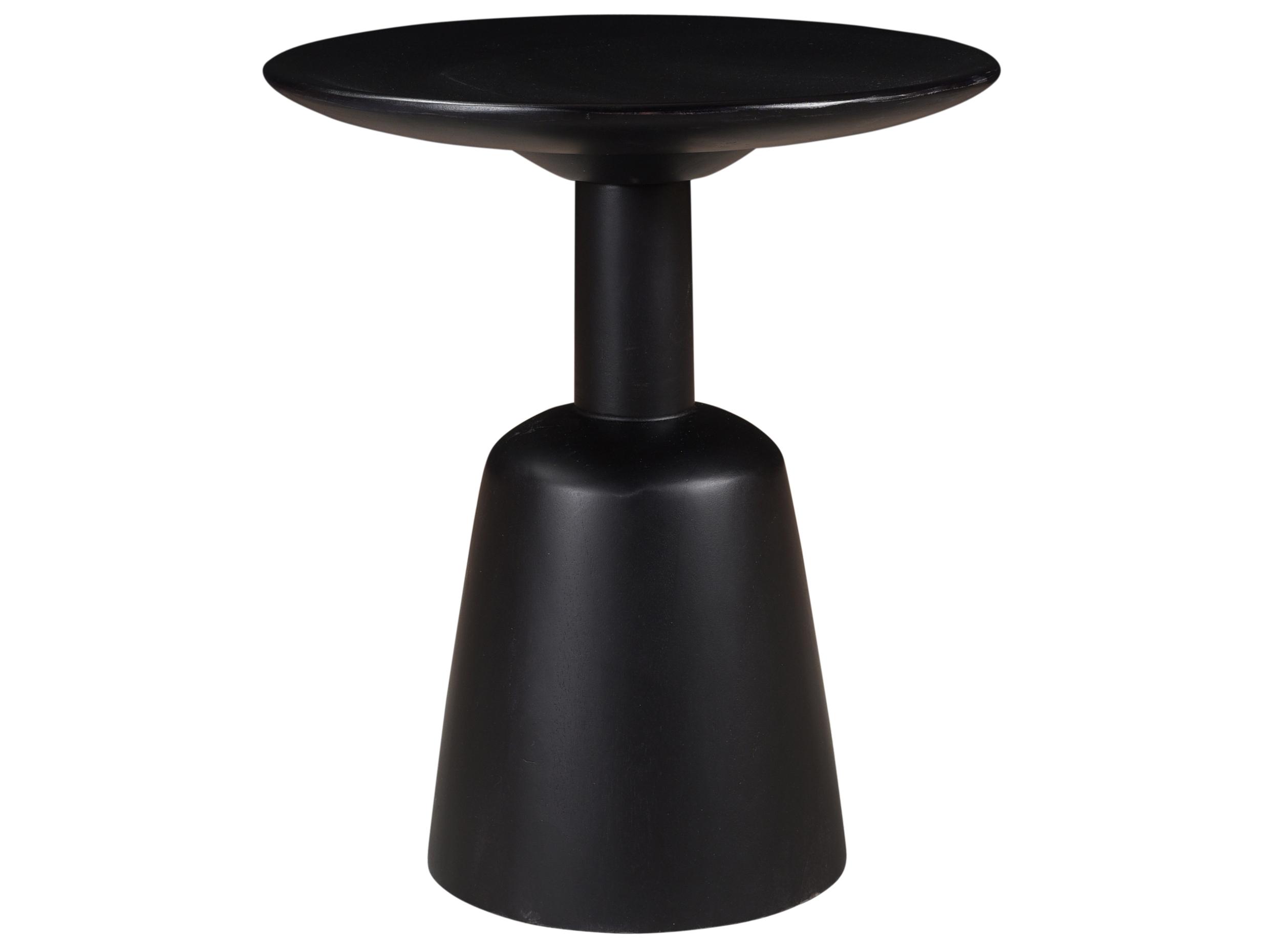 Moe's Home Nels Round Wood Charcoal Black End Table