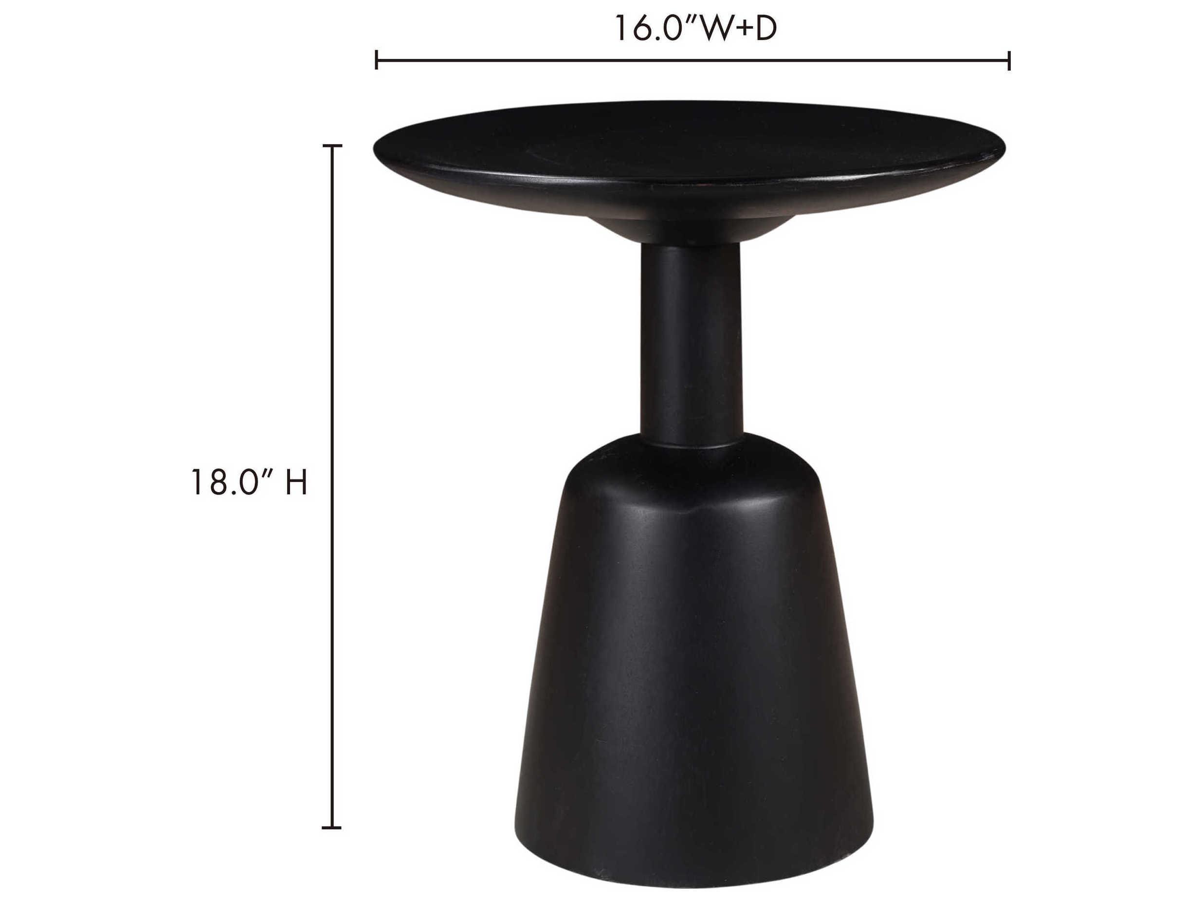 Moe's Home Nels Round Wood Charcoal Black End Table