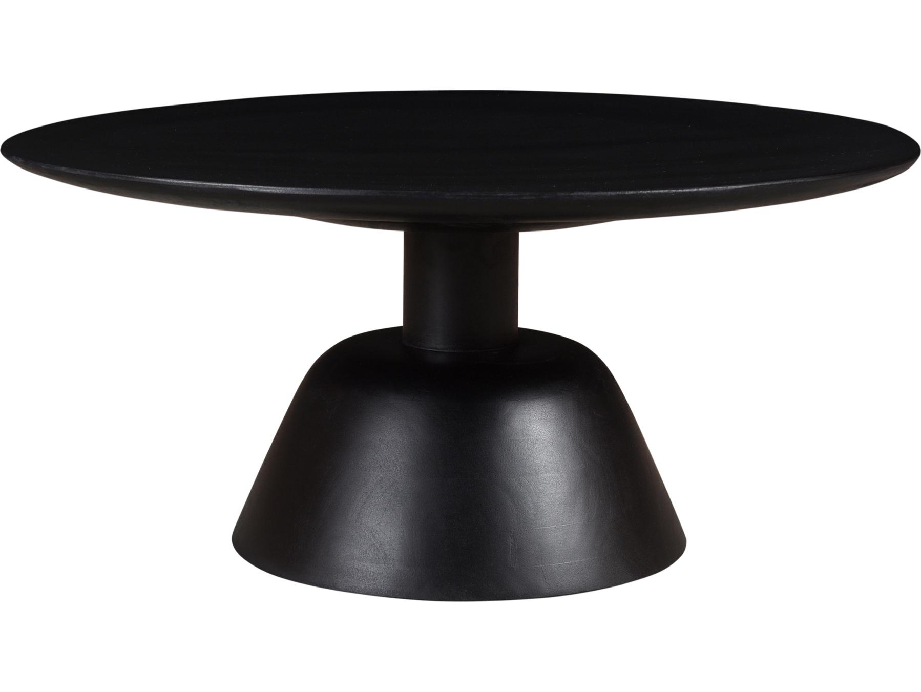 Moe's Home Nels Round Wood Charcoal Black Coffee Table