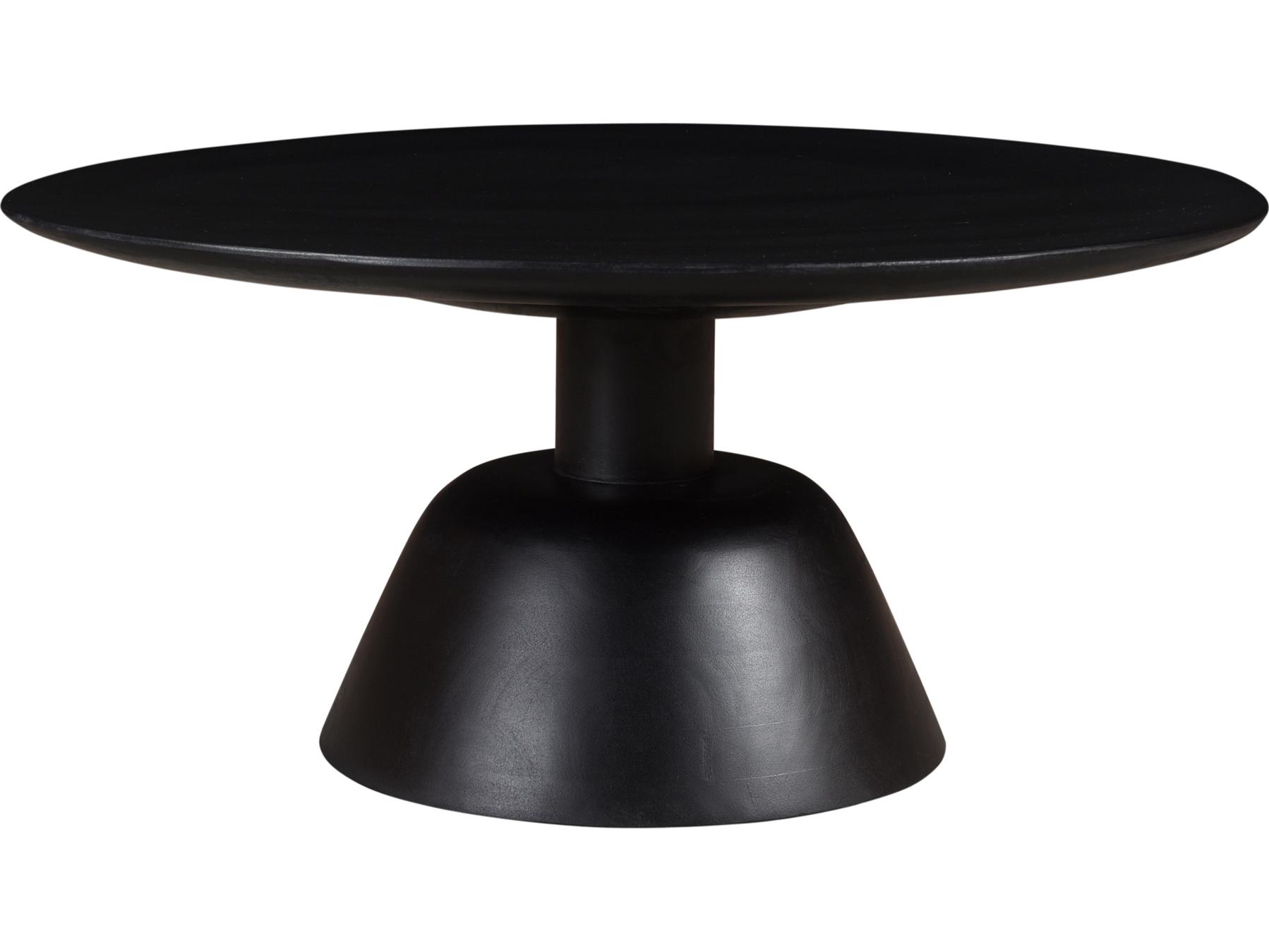 Moe's Home Nels Round Wood Charcoal Black Coffee Table