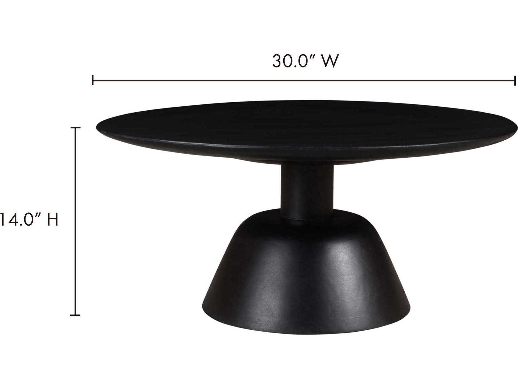 Moe's Home Nels Round Wood Charcoal Black Coffee Table