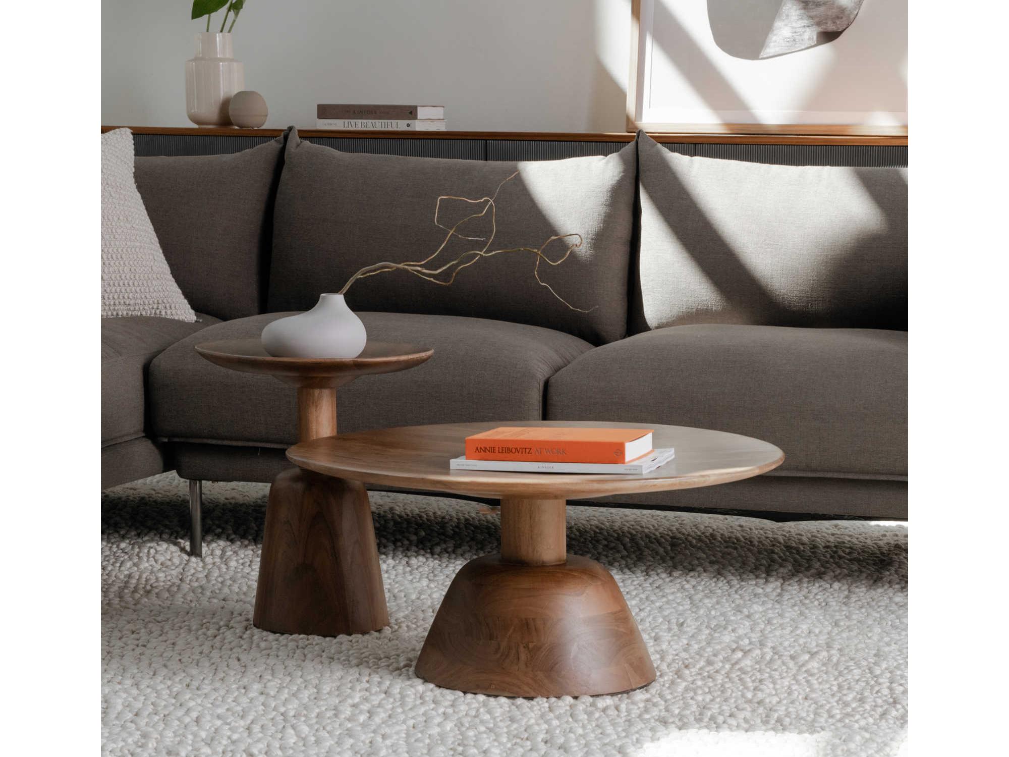 Moe's Home Round Wood Brown Coffee Table