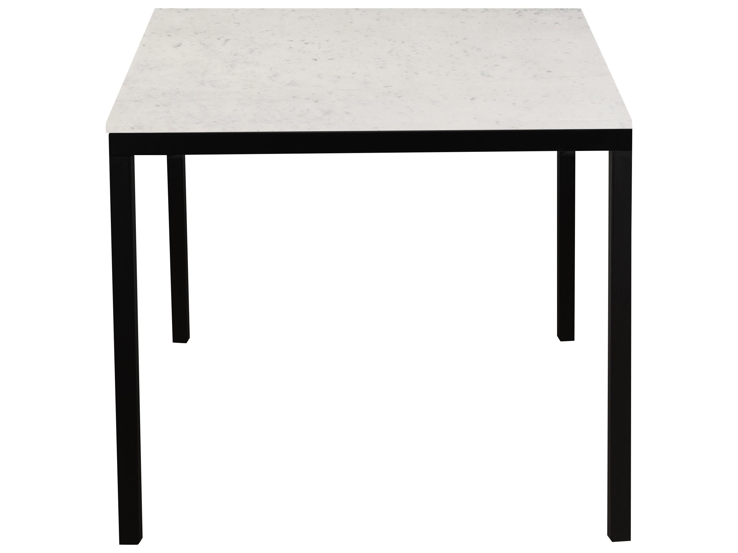 Moe's Home Parson Rectangular White Marble Black Dining Table