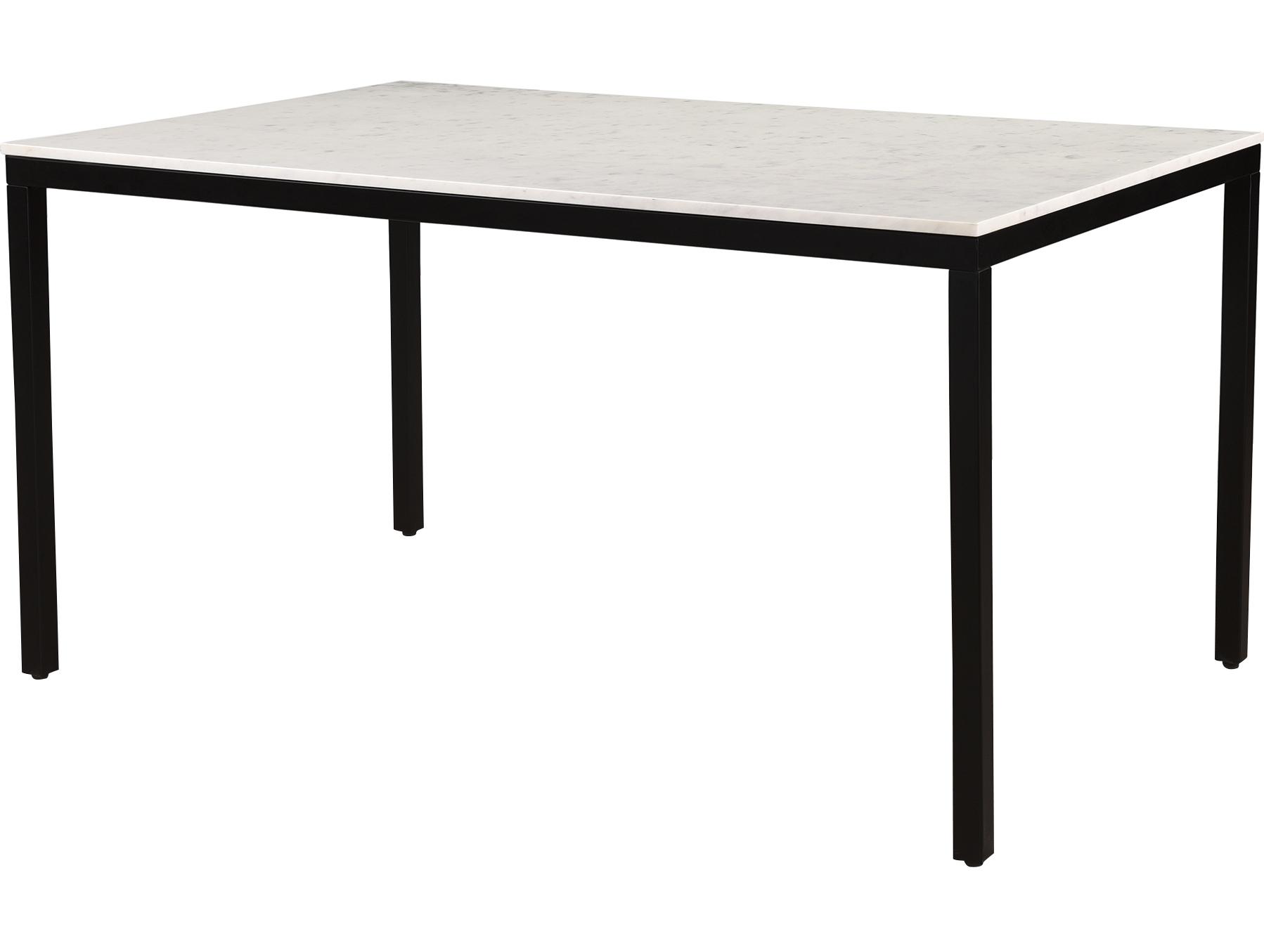Moe's Home Parson Rectangular White Marble Black Dining Table