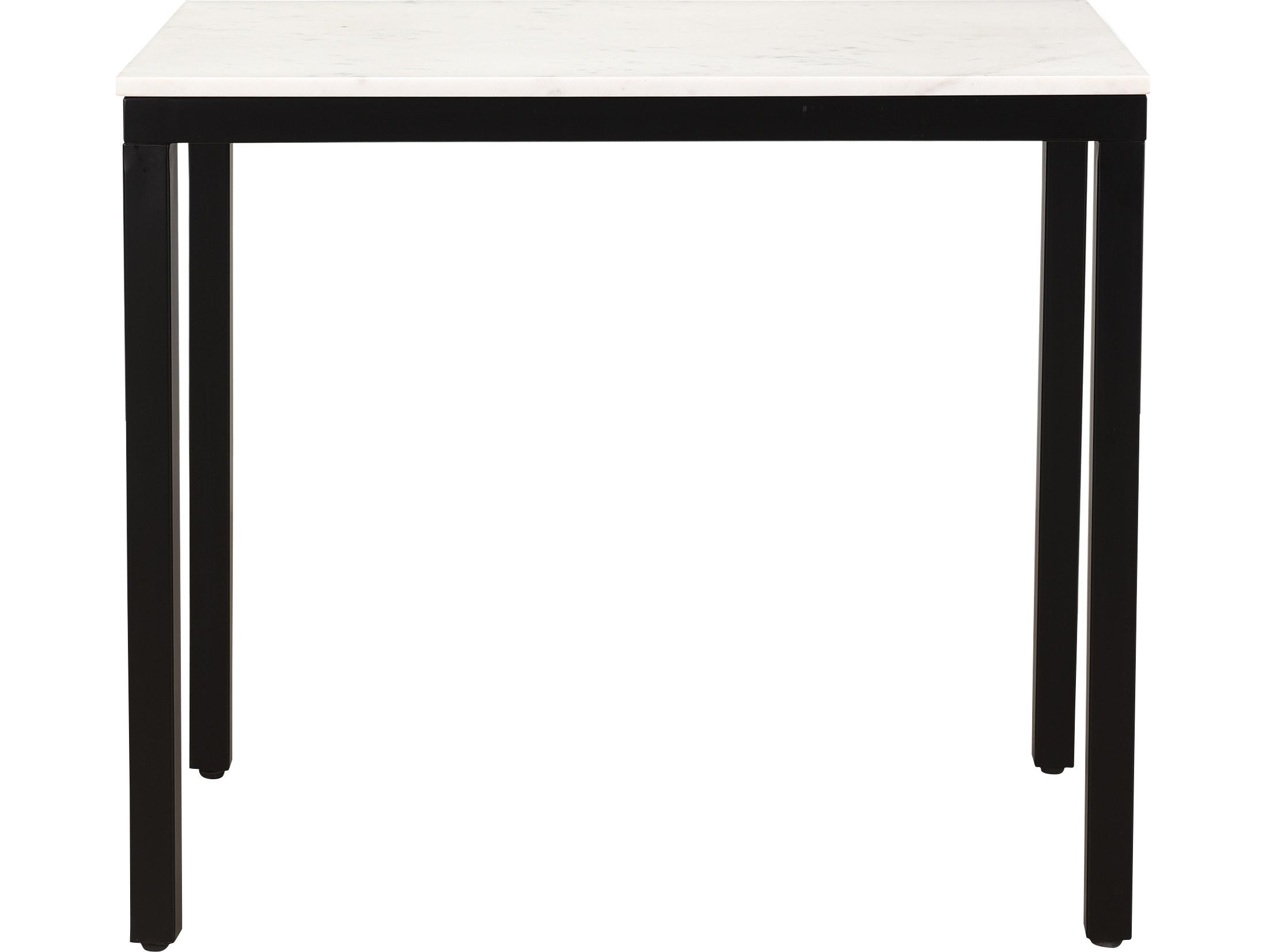 Moe's Home Parson White Marble Black Computer Desk