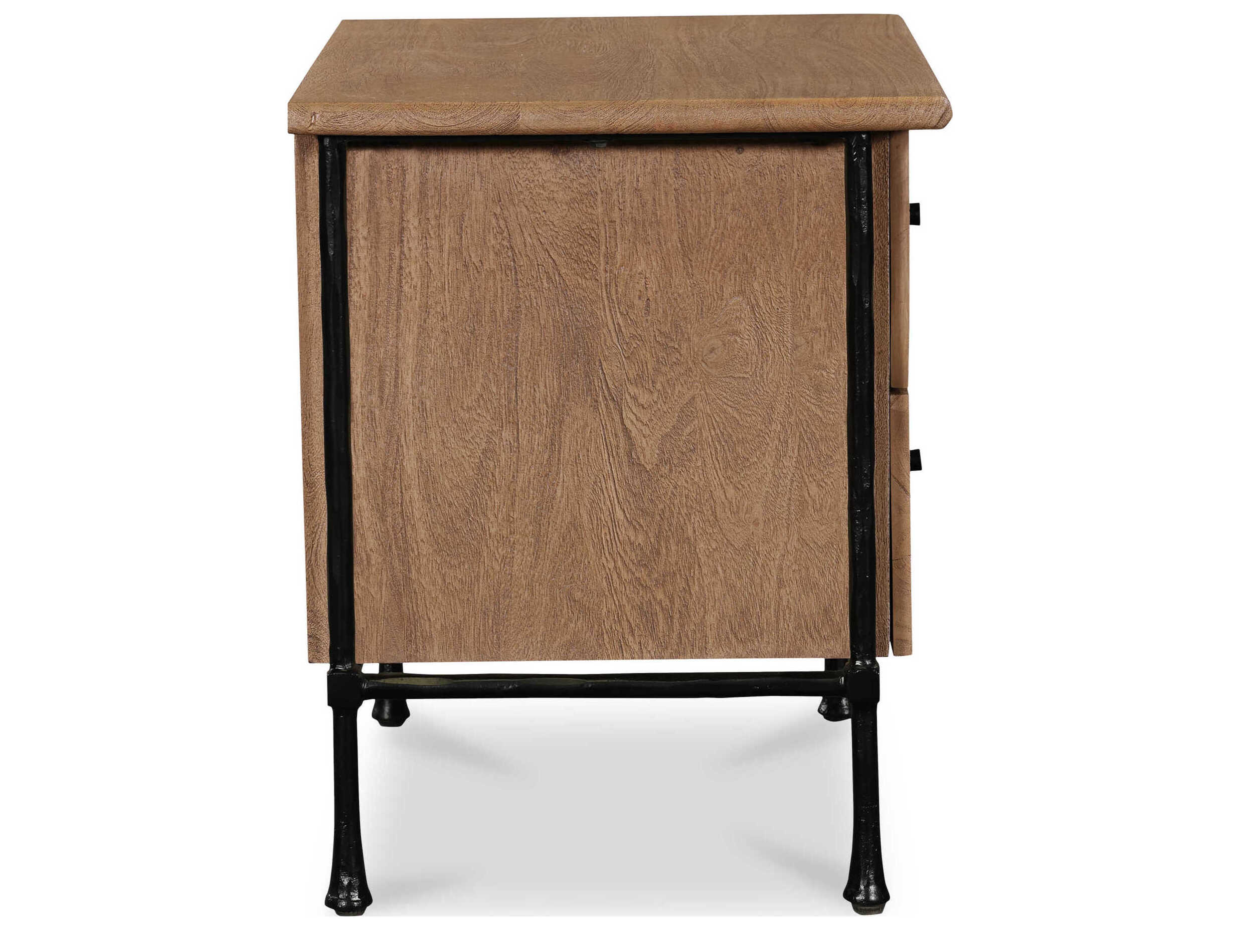 Moe's Home Rene 2-Drawers Acacia Wood Nightstand