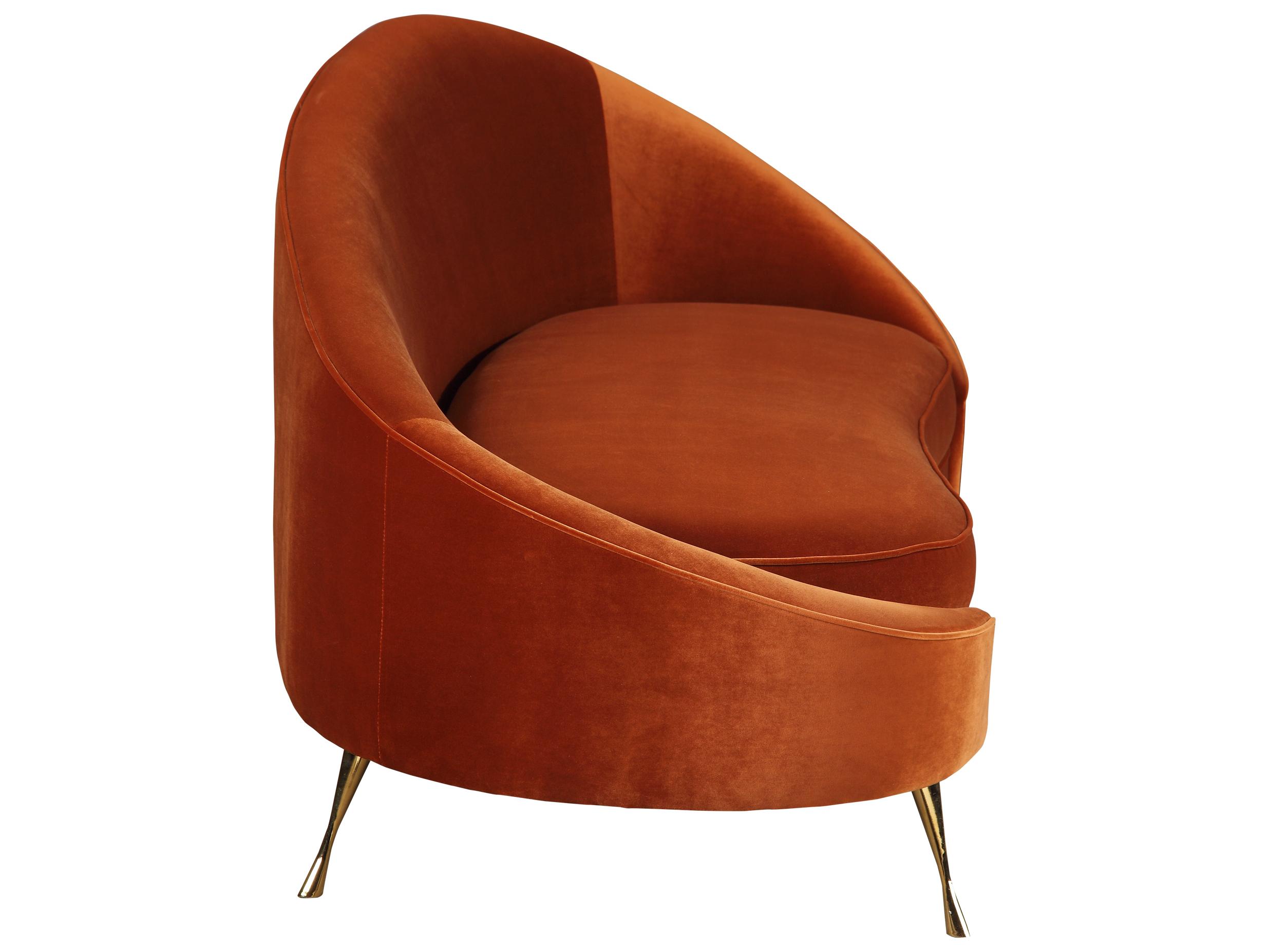 Moe's Home Abigail Orange Upholstered Loveseat