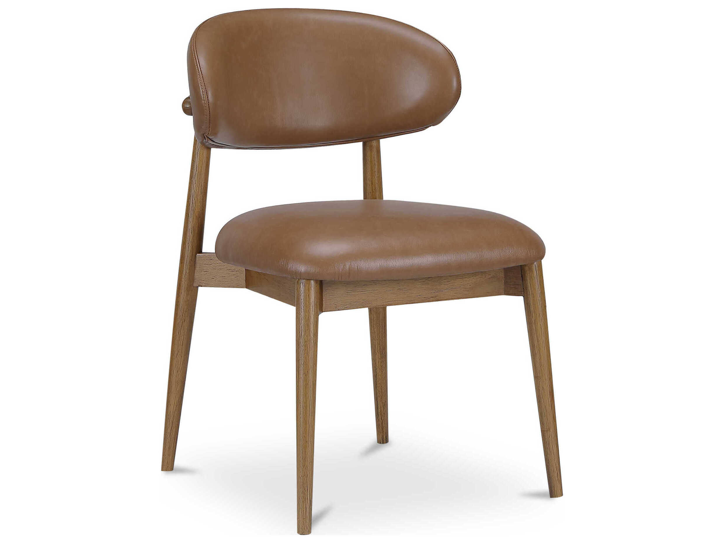 Moe's Home Ellie Plywood Brown Leather Armless Dining Chair