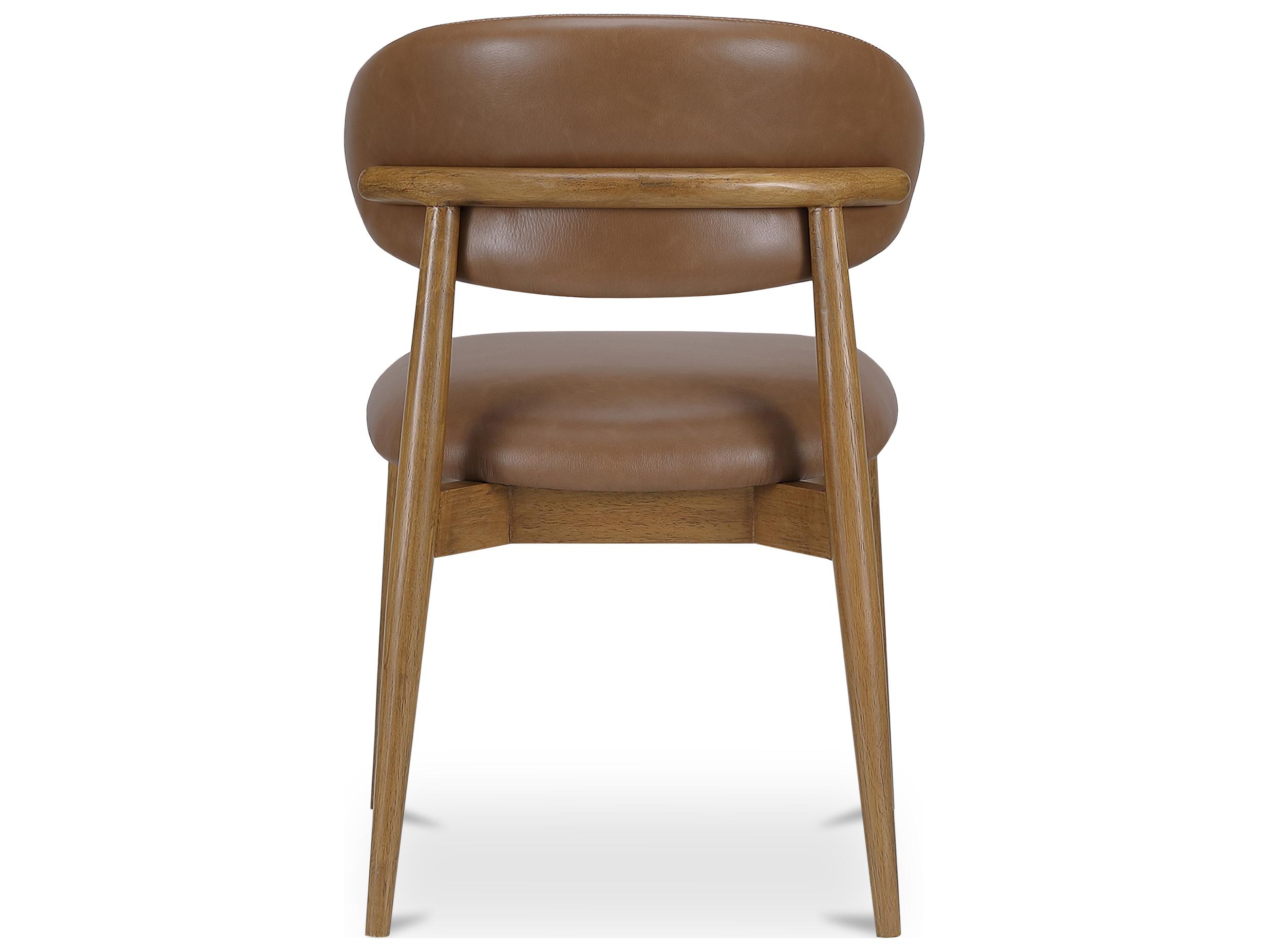Moe's Home Ellie Plywood Brown Leather Armless Dining Chair