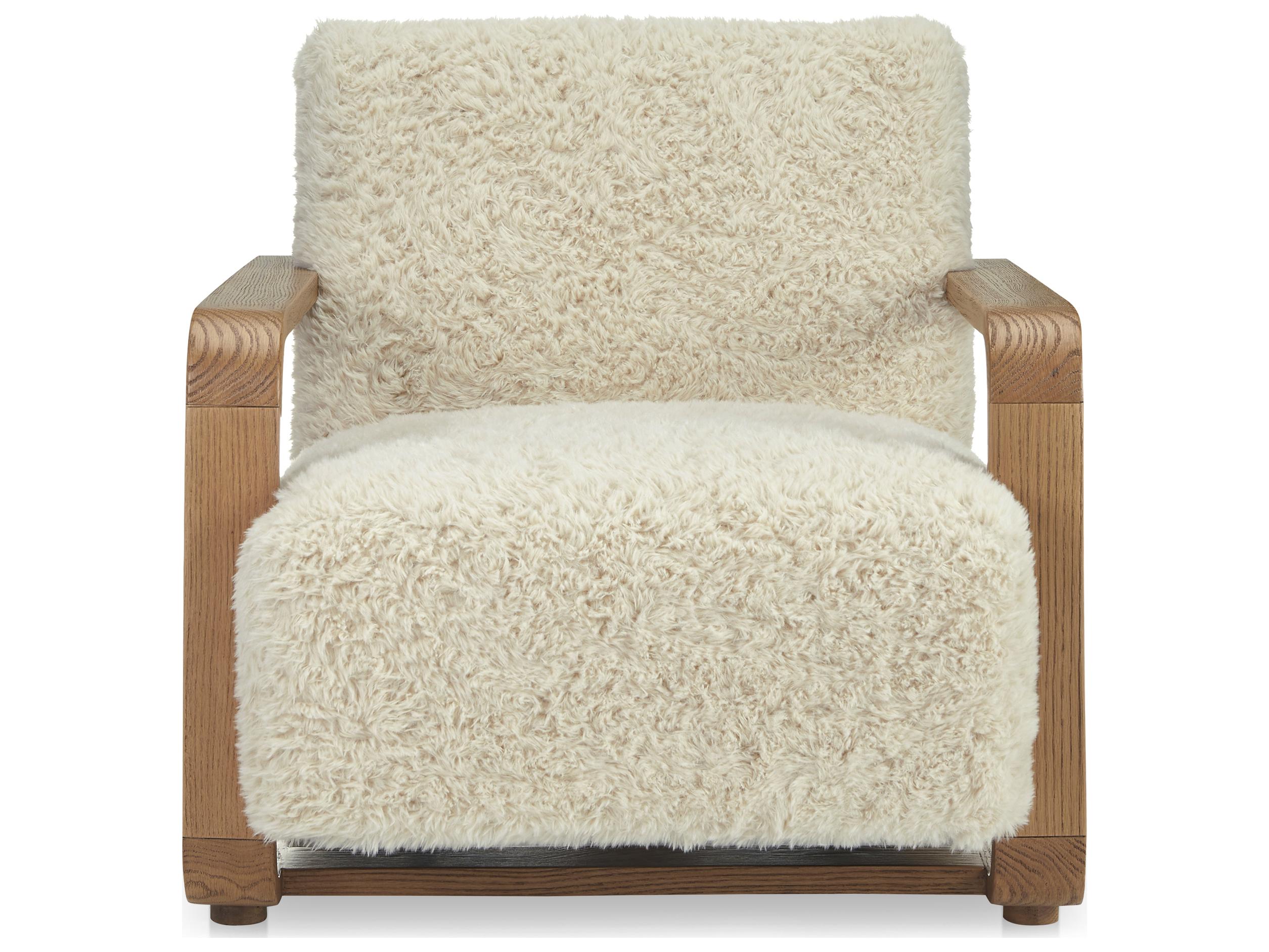 Moe's Home Eckersley Lounge Chair Cream Faux Fur