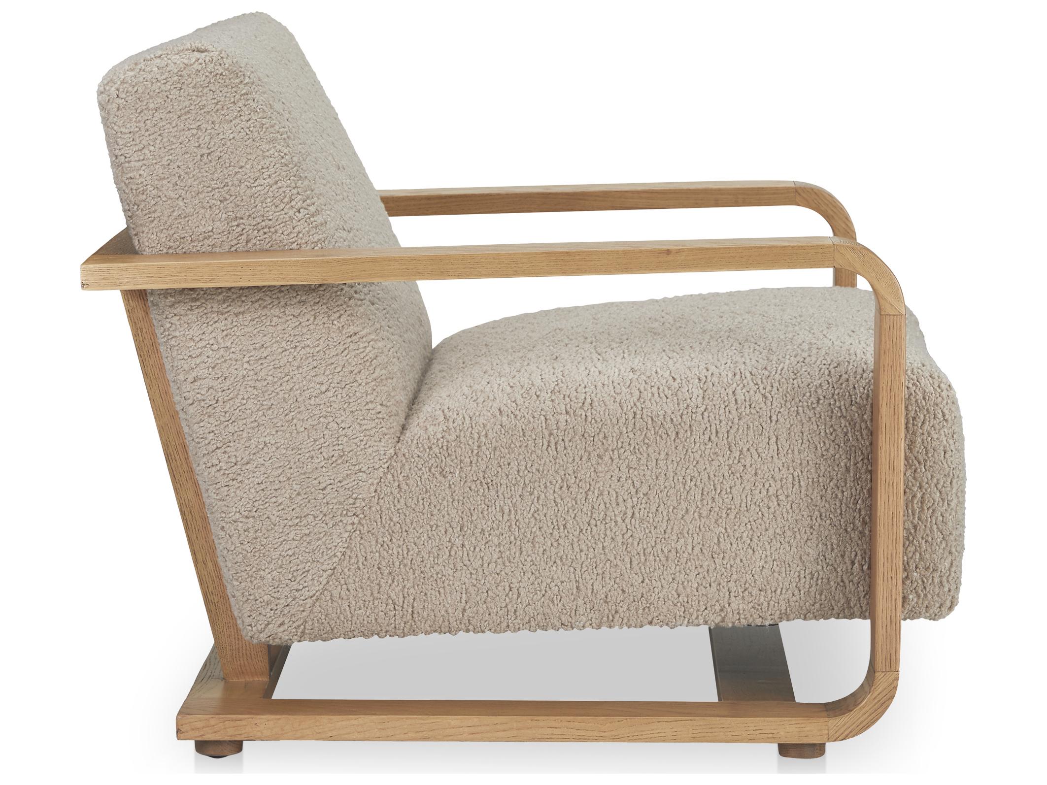 Moe's Home Eckersley Lounge Chair Beige Faux Shearling