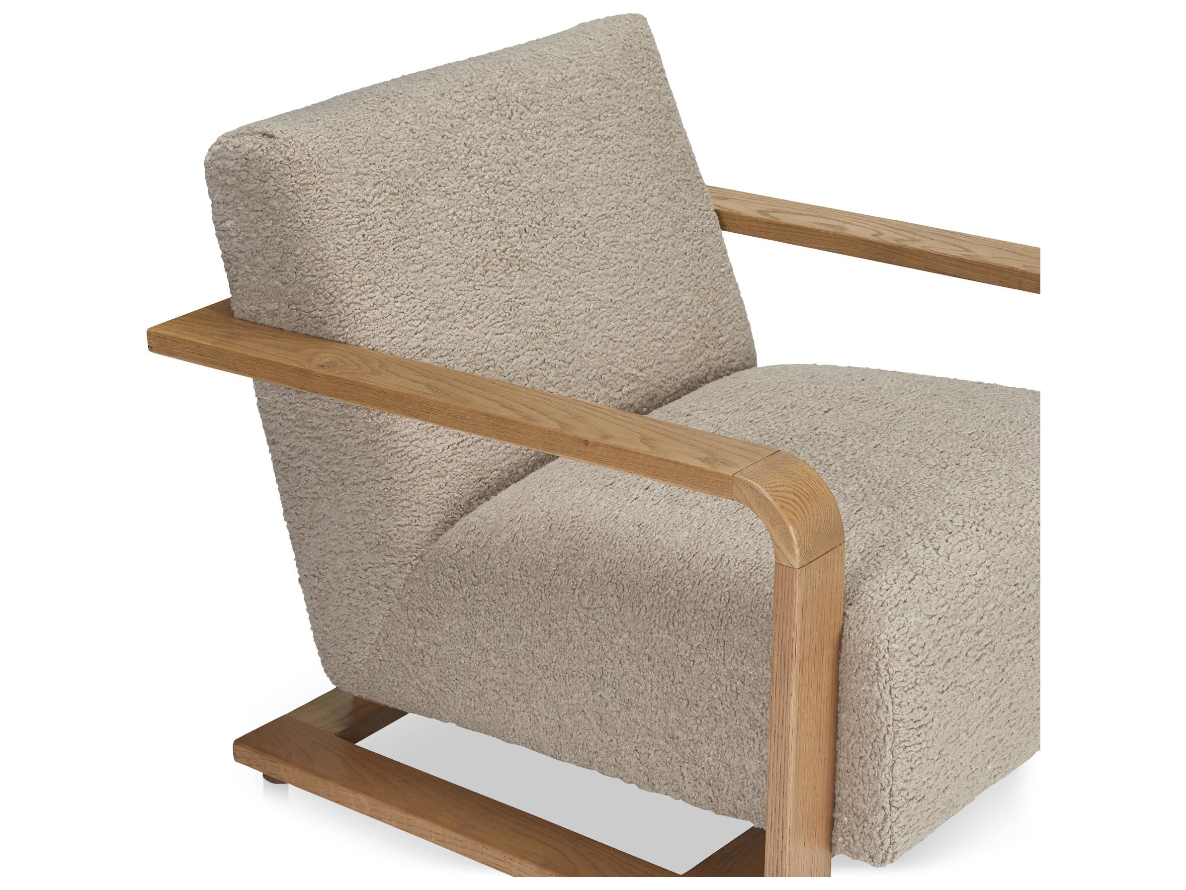 Moe's Home Eckersley Lounge Chair Beige Faux Shearling