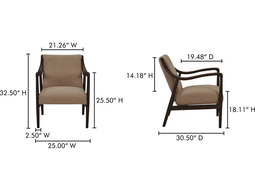 Moe's Home Yates Beige Faux Shearling Accent Chair