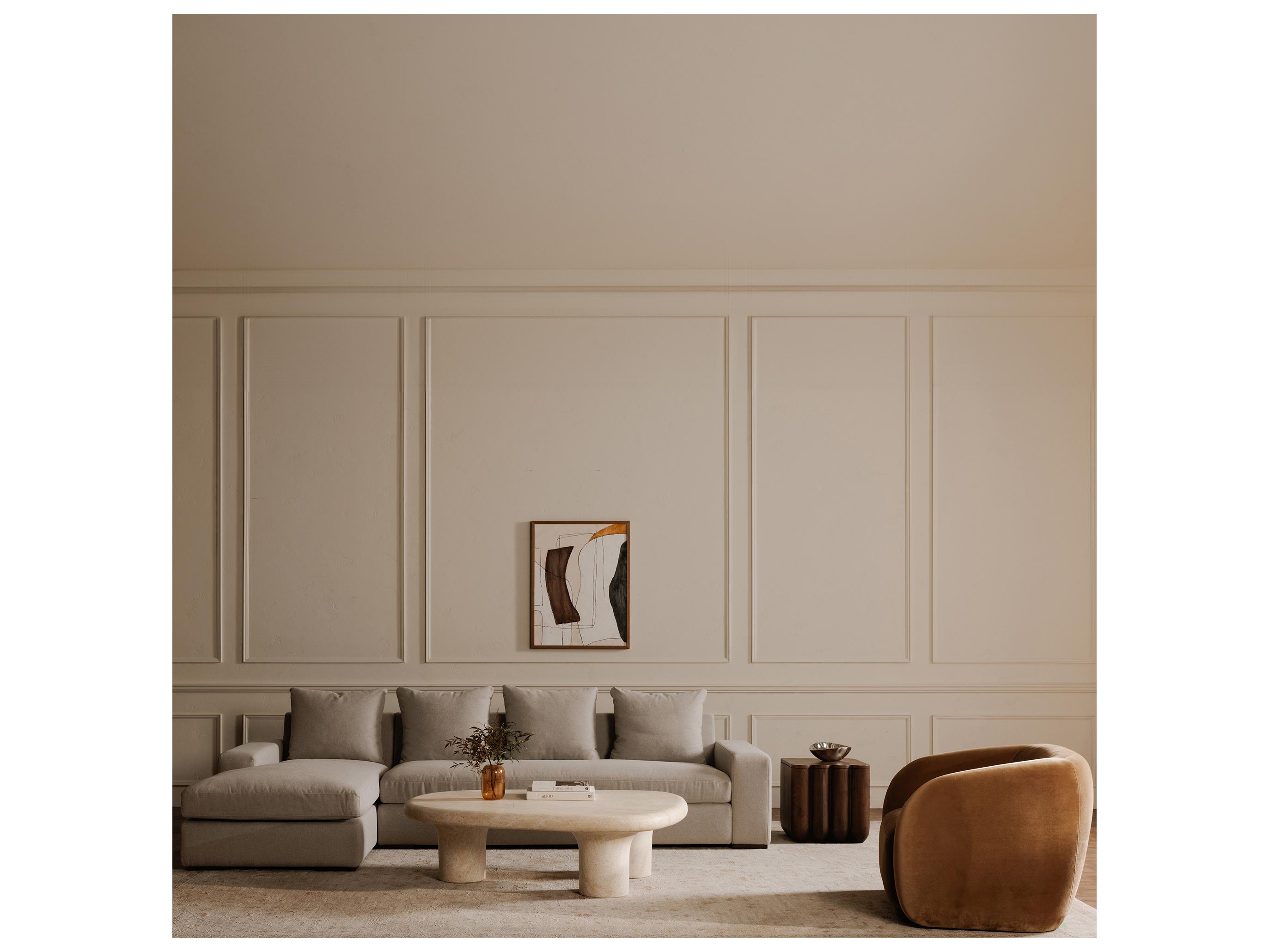 Moe's Home Thomas Gray Upholstered Right Sectional Sofa