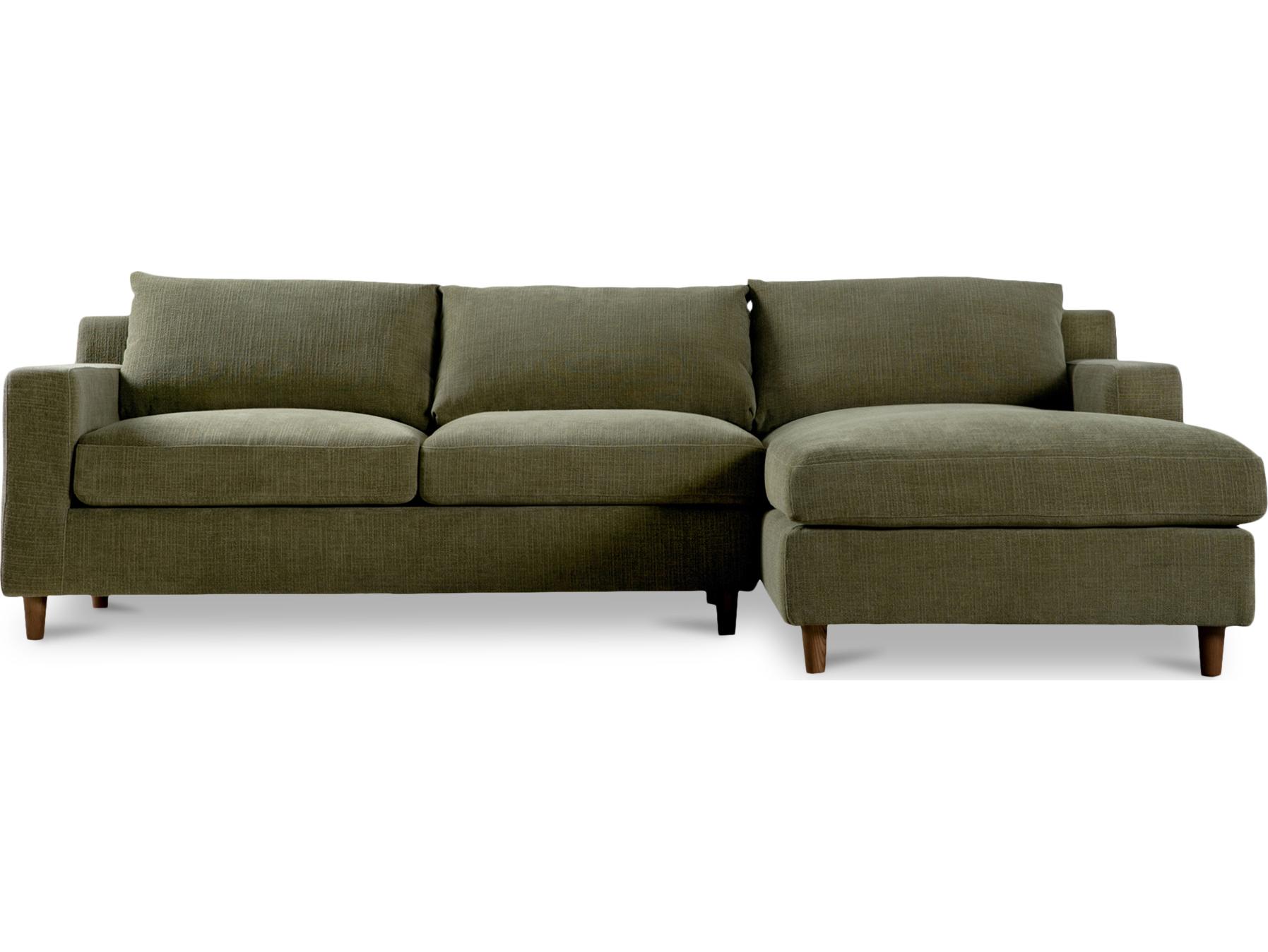 Moe's Home Hutton Green Upholstered Right Sectional Sofa
