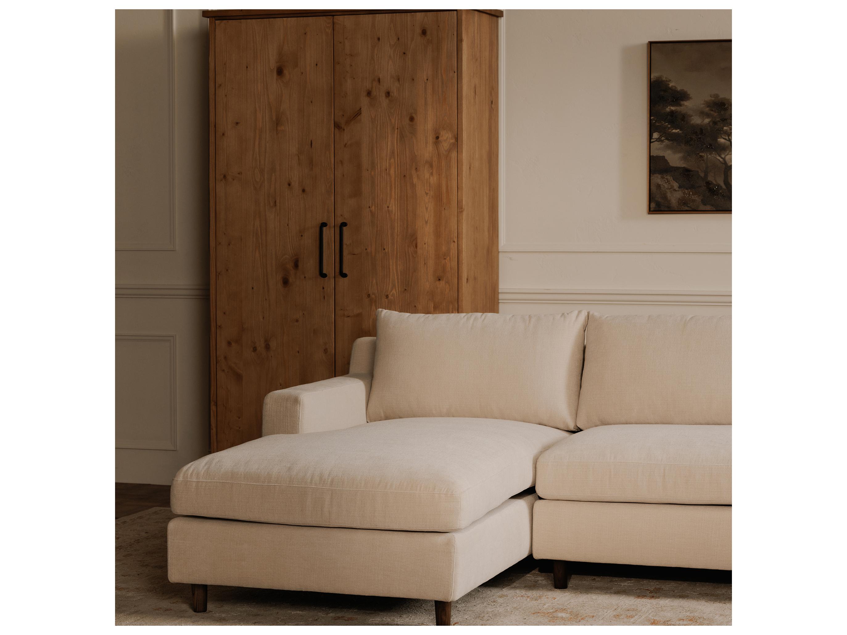 Moe's Home Hutton Beige Upholstered Right Sectional Sofa