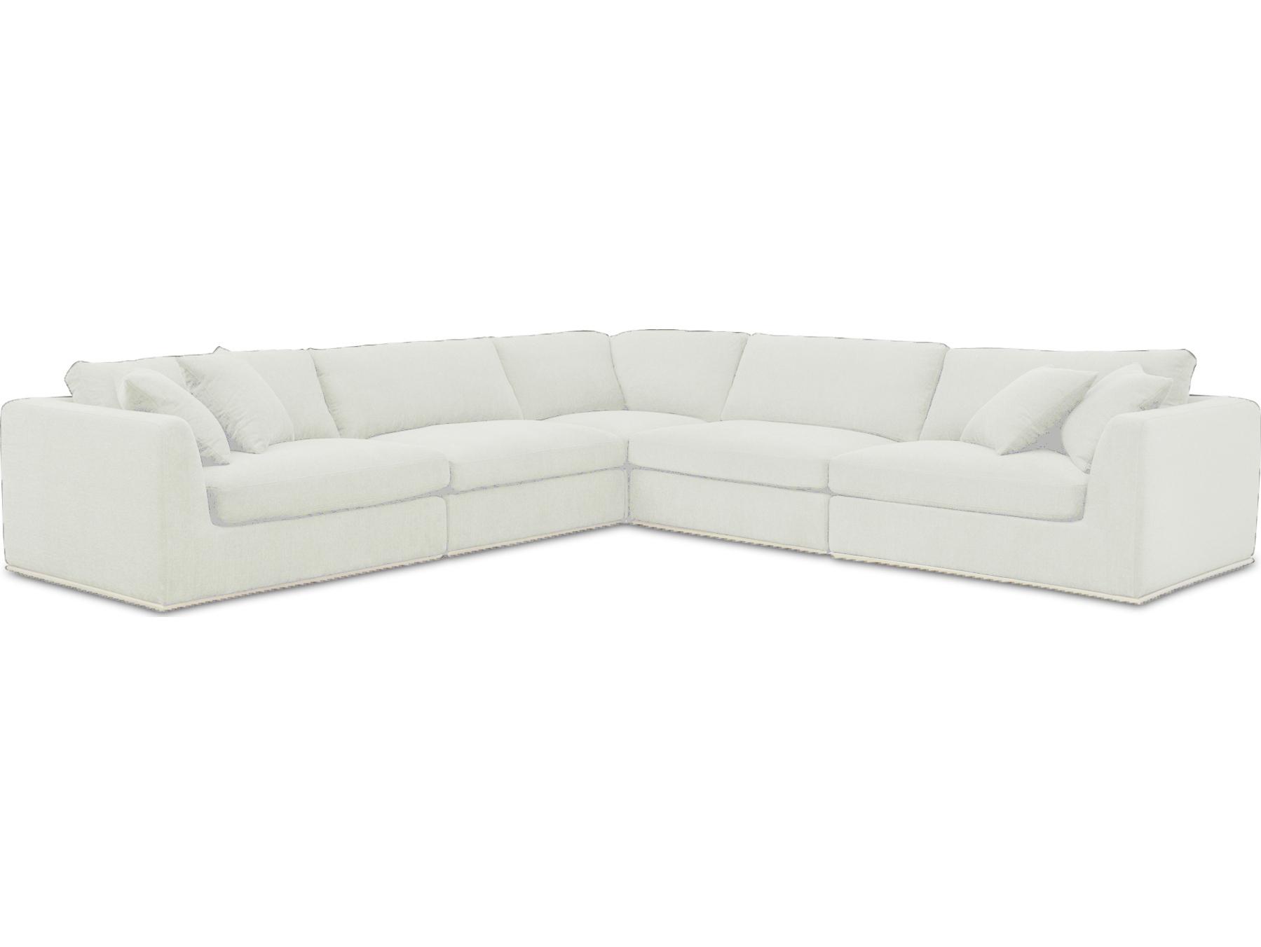Moe's Home Rue White Upholstered Sectional Sofa