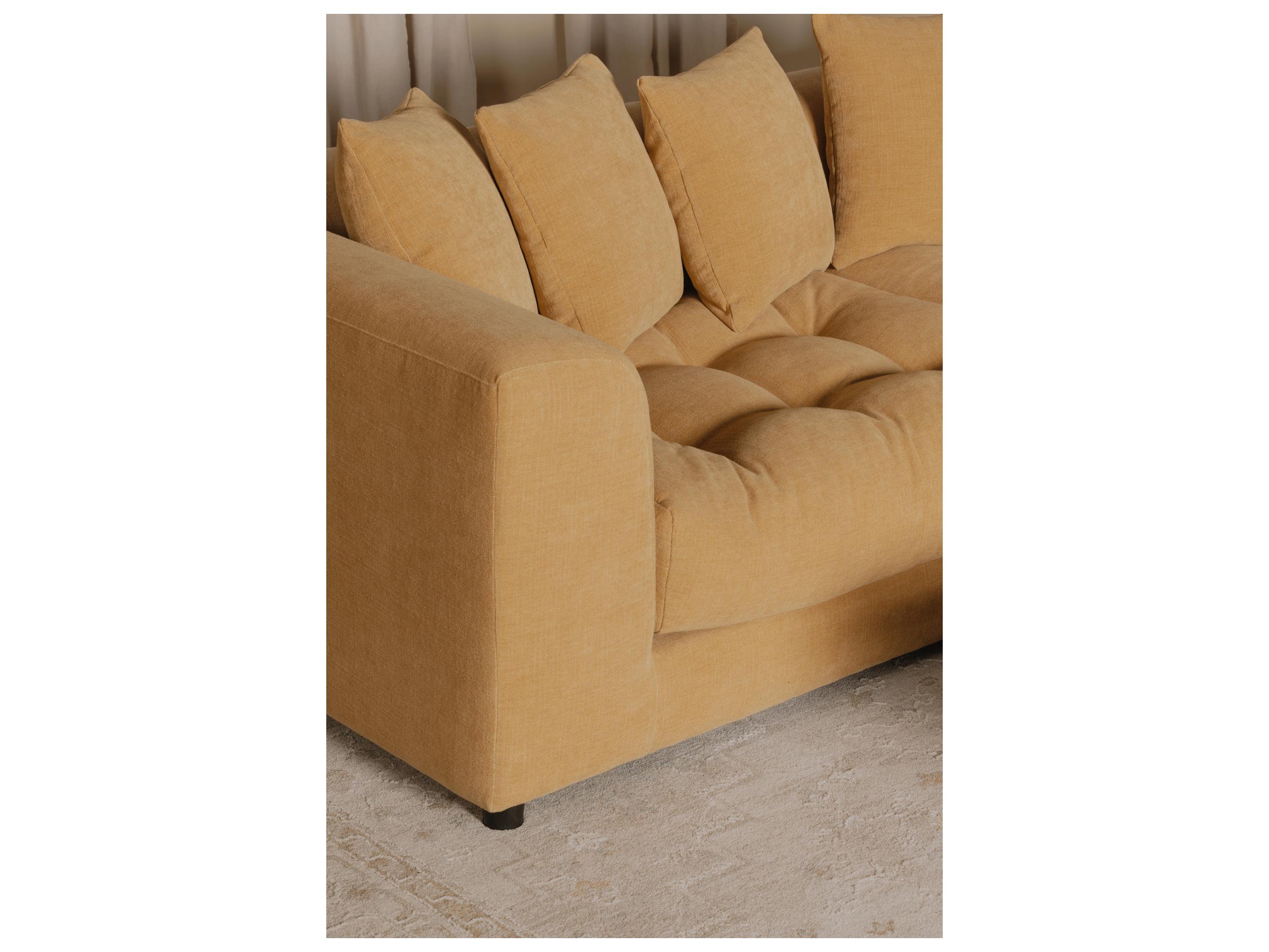 Moe's Home Davie Yellow Upholstered Sofa