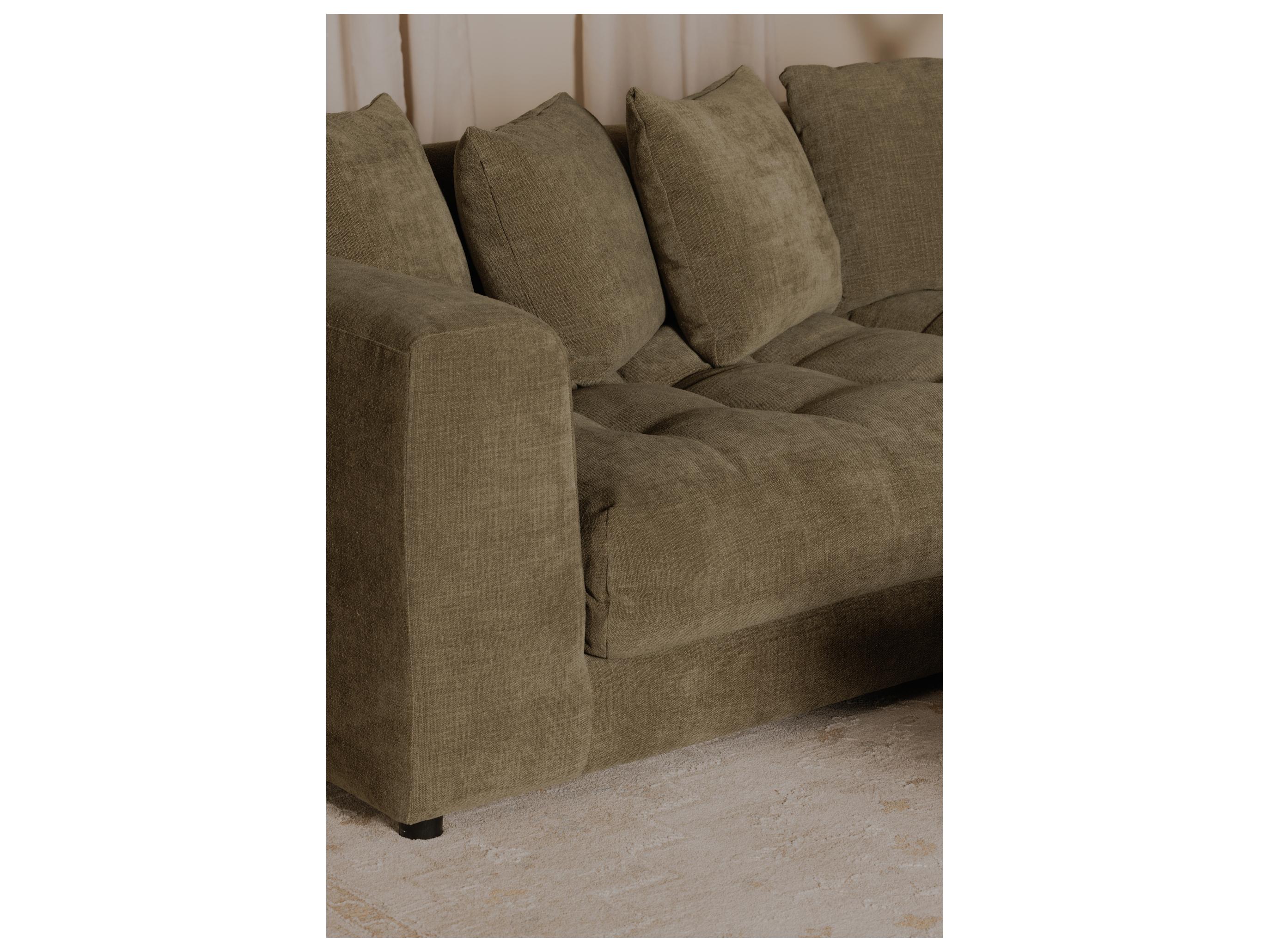Moe's Home Davie Green Upholstered Sofa