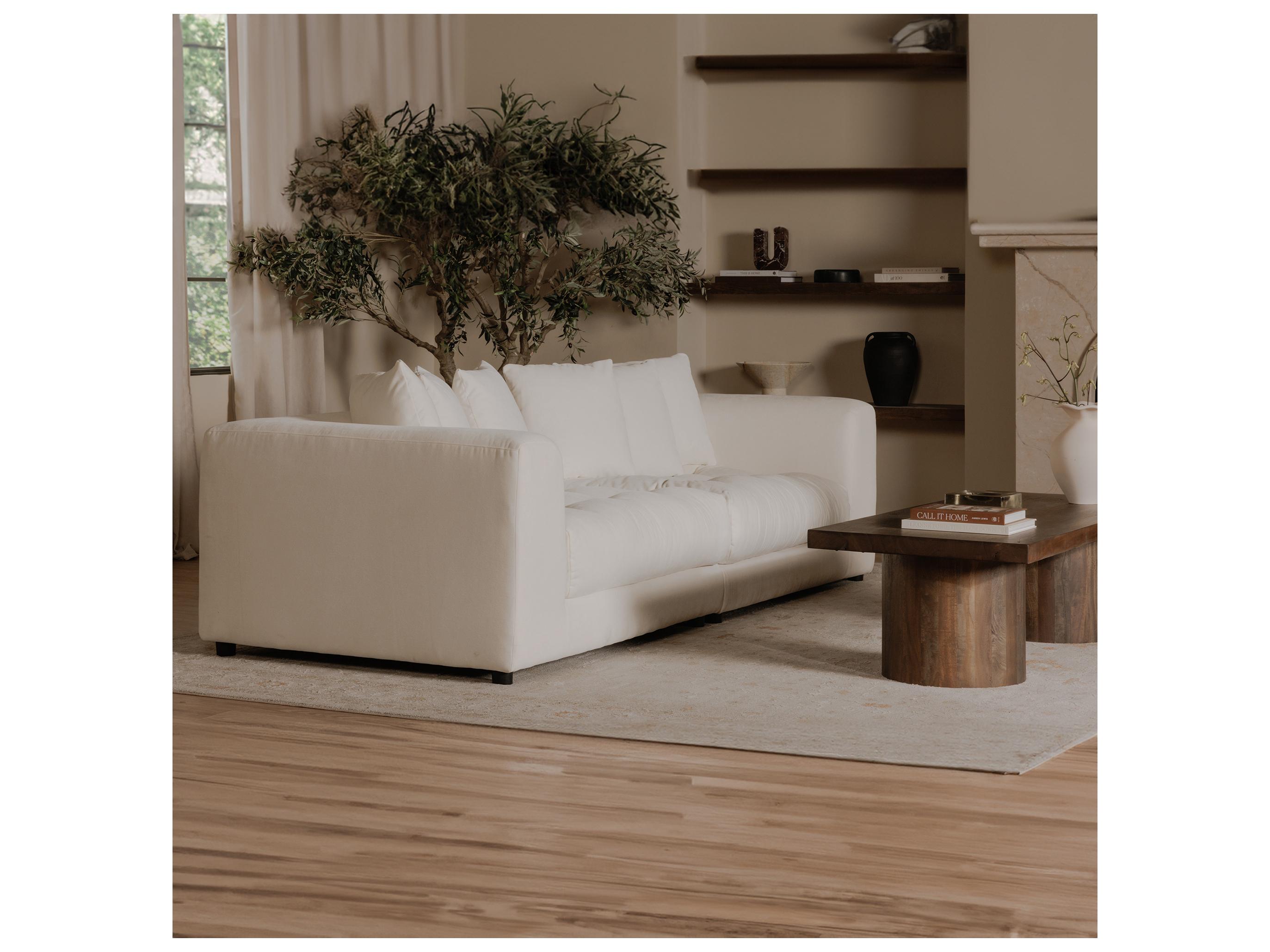 Moe's Home Davie White Upholstered Sofa