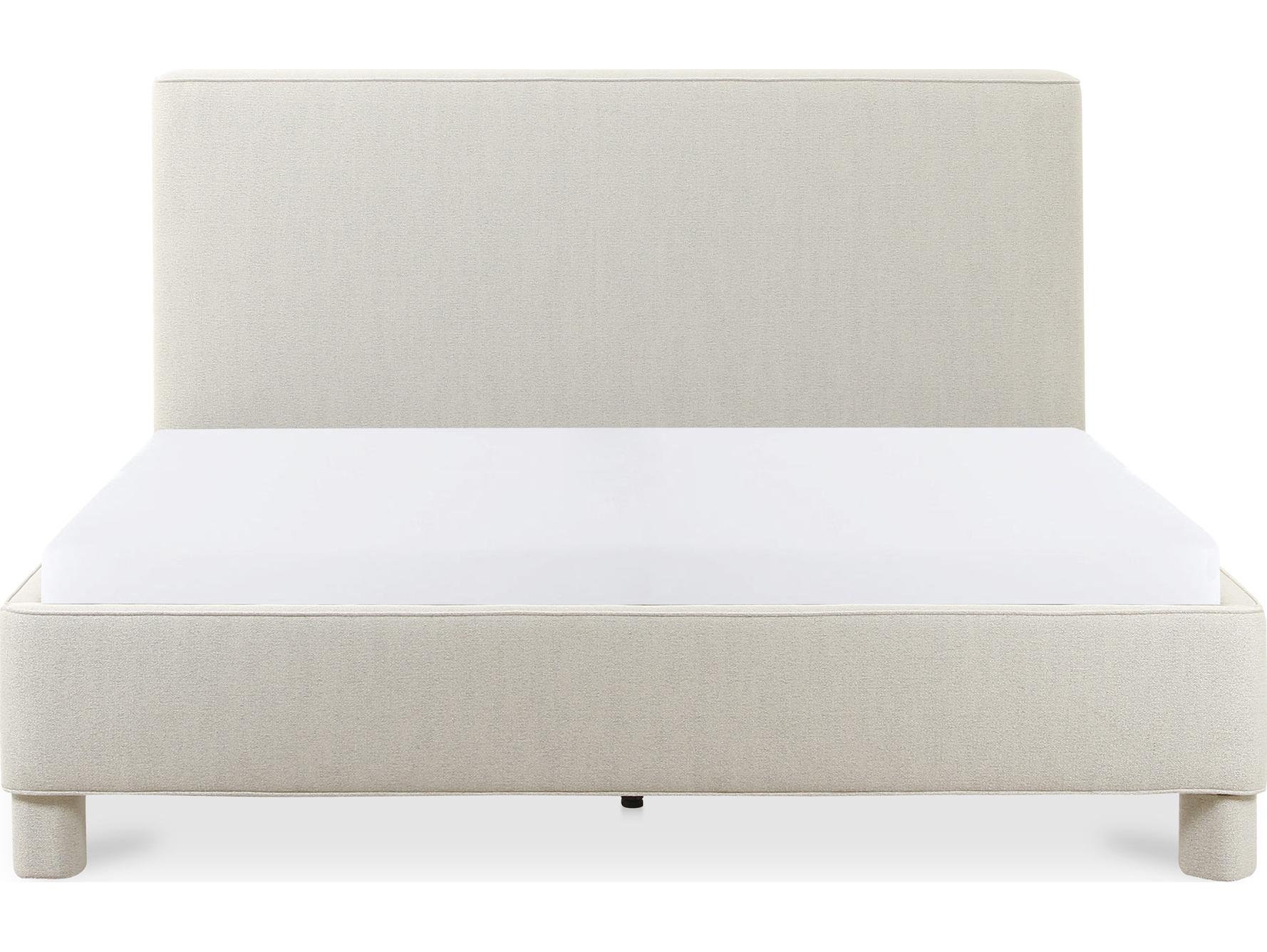 Moe's Home Ichigo Light Grey Ply Wood Upholstered Queen Panel Bed