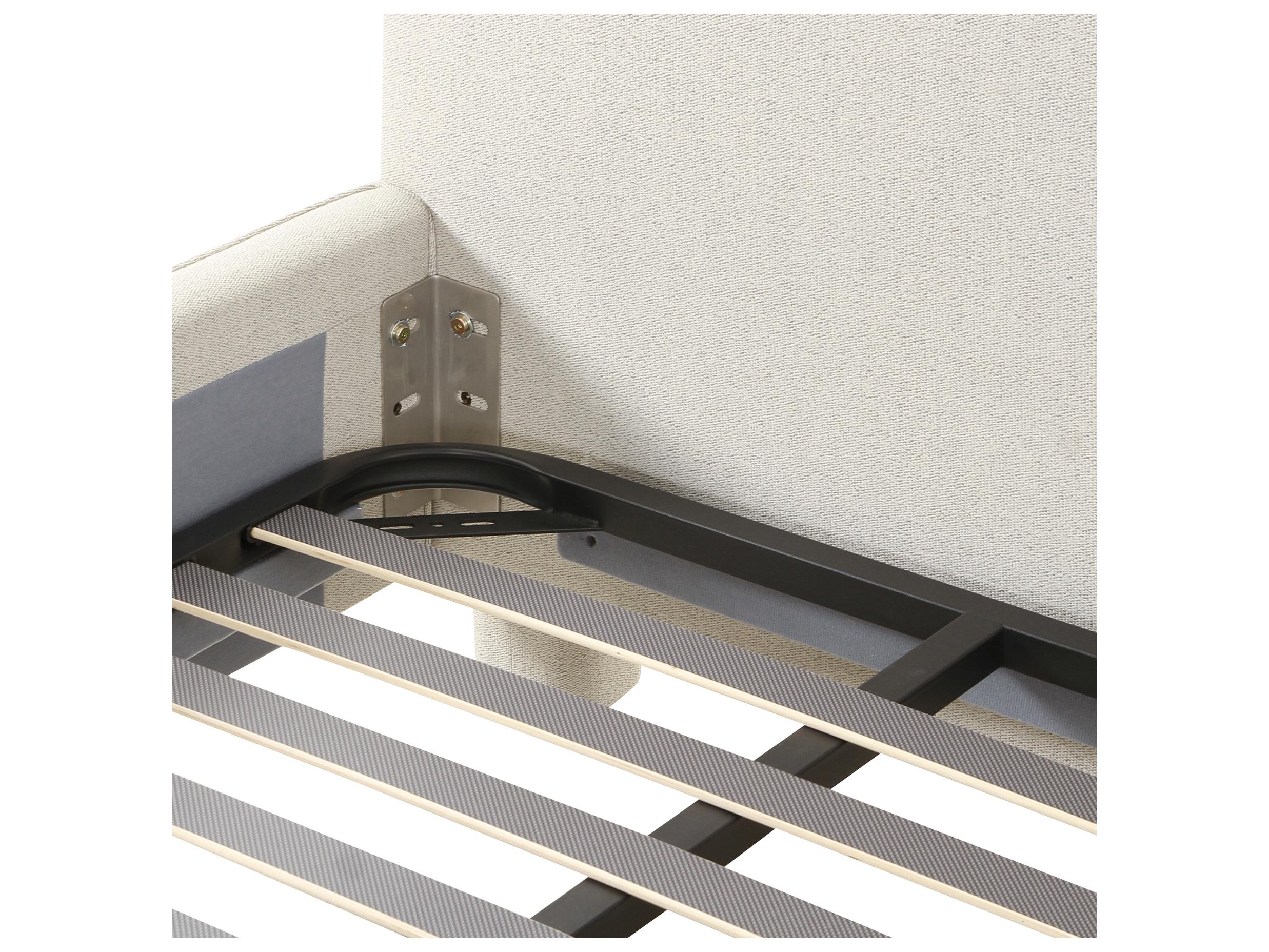 Moe's Home Ichigo Light Grey Ply Wood Upholstered Queen Panel Bed