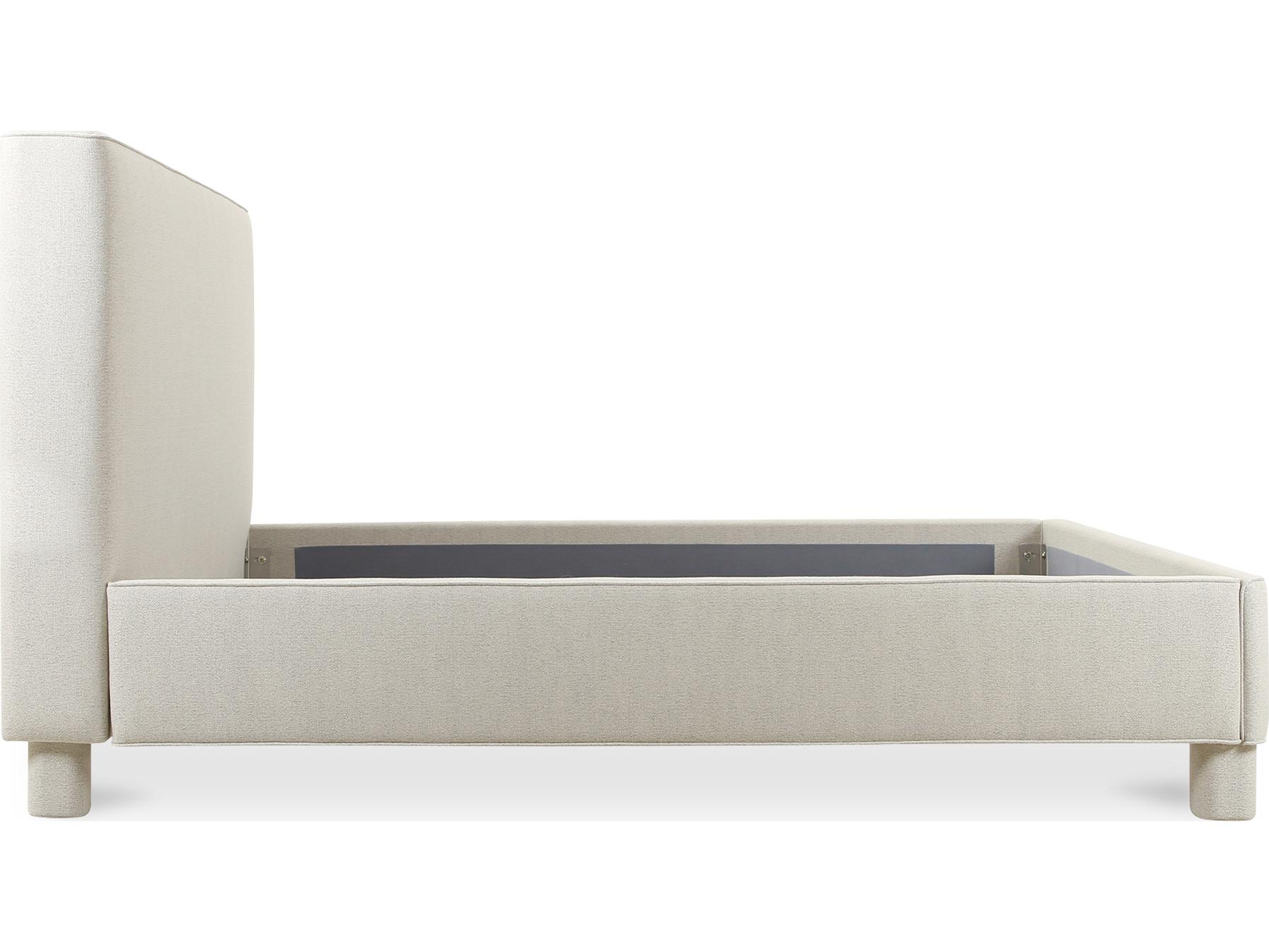 Moe's Home Ichigo Light Grey Ply Wood Upholstered King Panel Bed