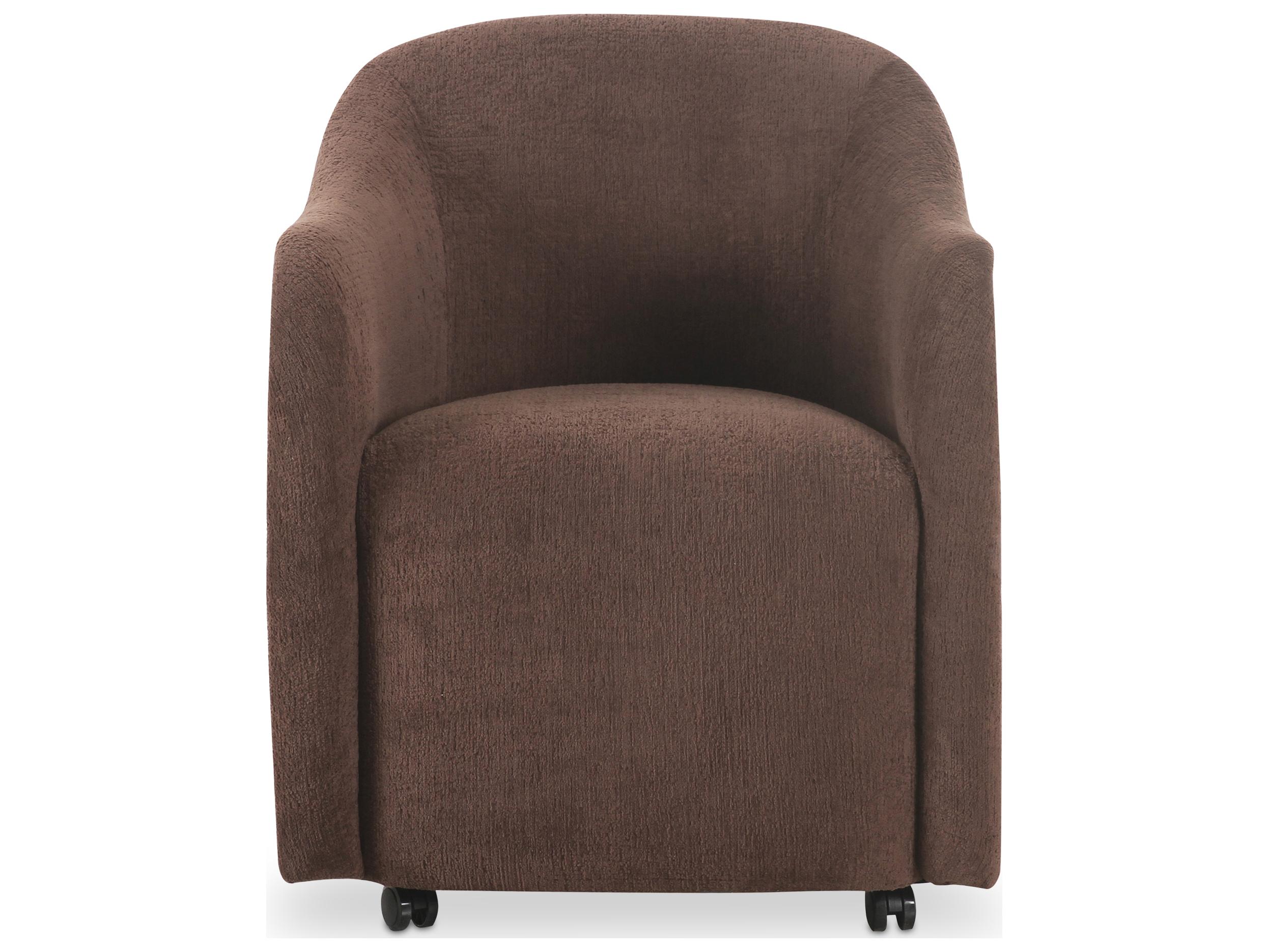 Moe's Home Drava Rolling Dining Chair Dark Brown
