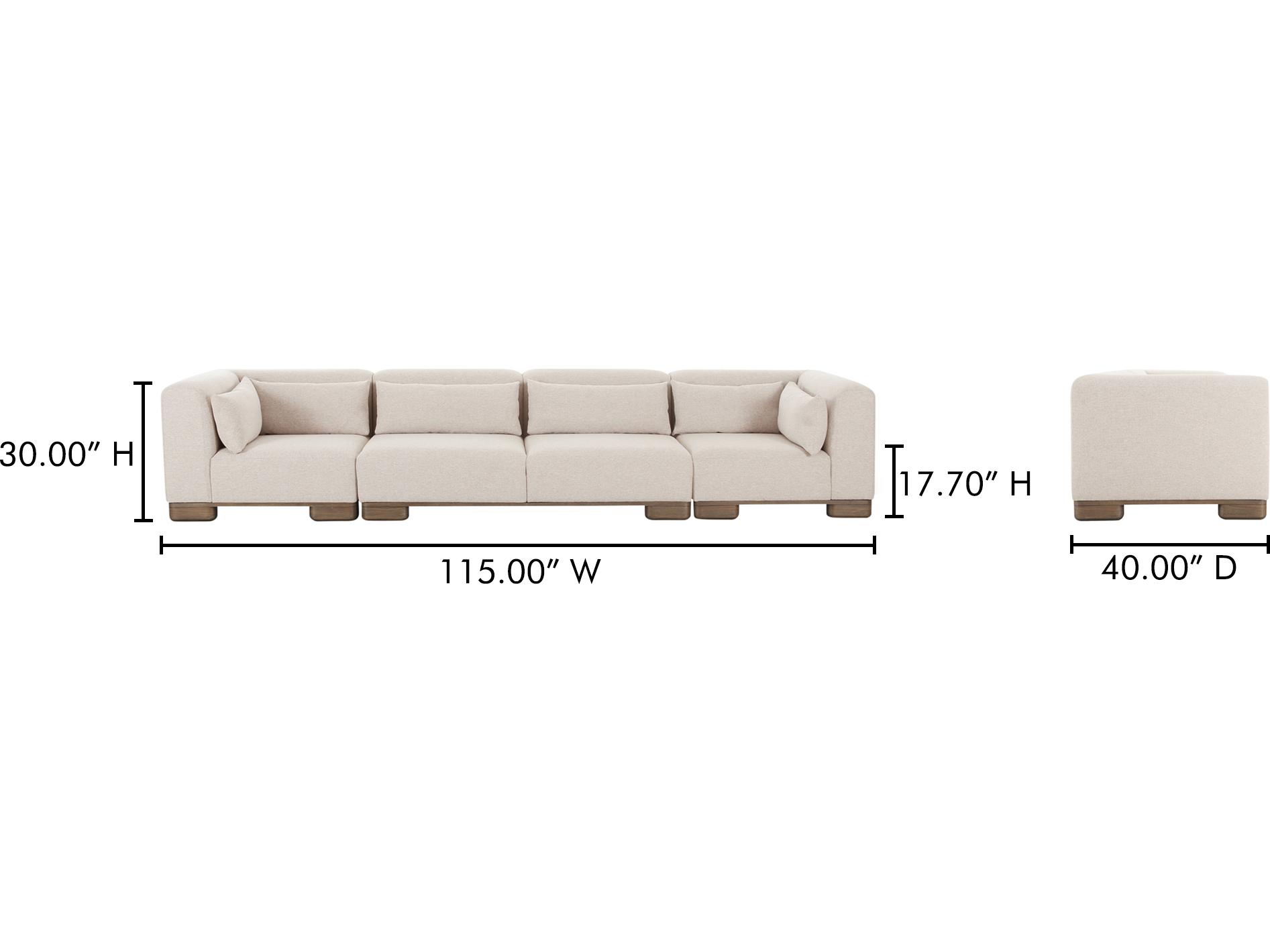 Moe's Home June Beige Upholstered Sofa